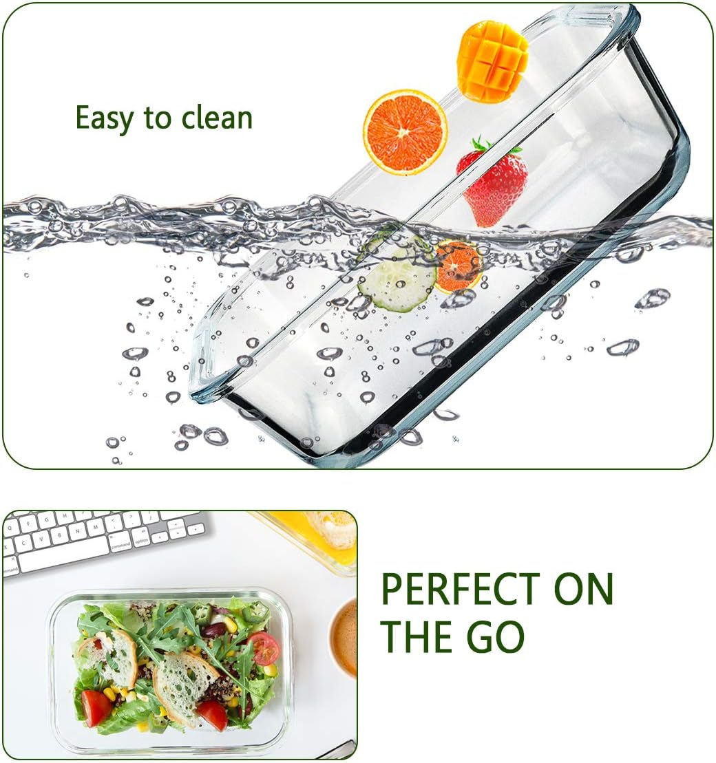 MCIRCO Glass Meal Prep Containers, 8 Packs of 30 Oz Airtight Glass Lunch Containers with Lids - Bpa-Free, Microwave, Oven, Freezer & Dishwasher Safe image number 4