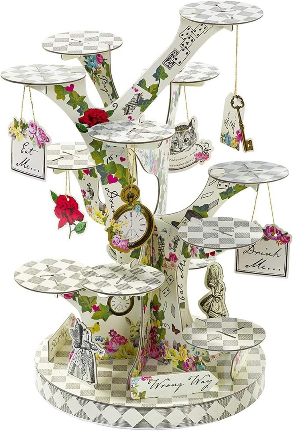 Talking Tables Alice in Wonderland Cake Stand, Beautiful Mother'S Day Party Decorations Reusable Cakestand Table Centrepiece for Mad Hatter Afternoon Tea, Birthday, Baby Shower image number 2