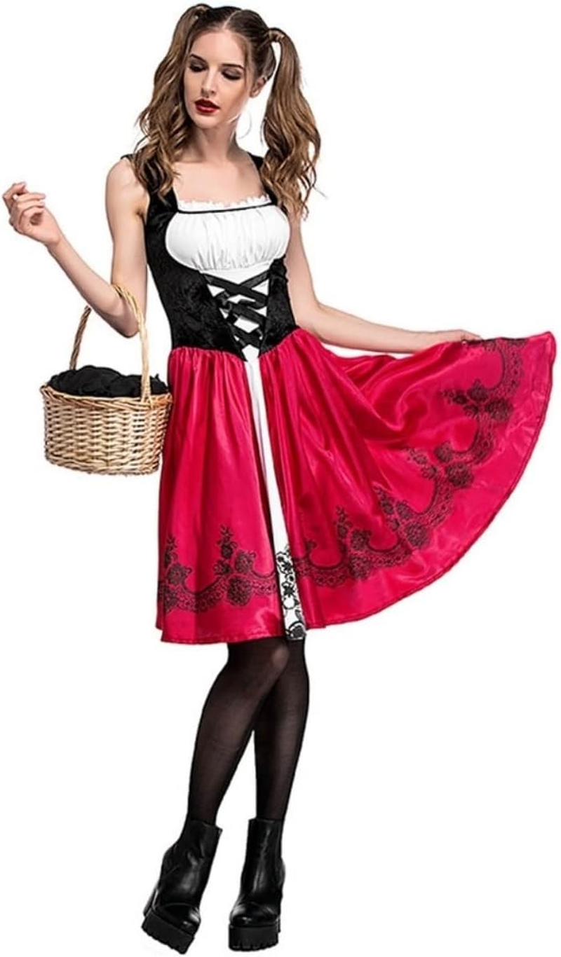 Costume Bay Womens Little Red Riding Hood Halloween Oktoberfest Fairytale Costume Cosplay Costume Book Week AU (Red Riding Hood, M) image number 5