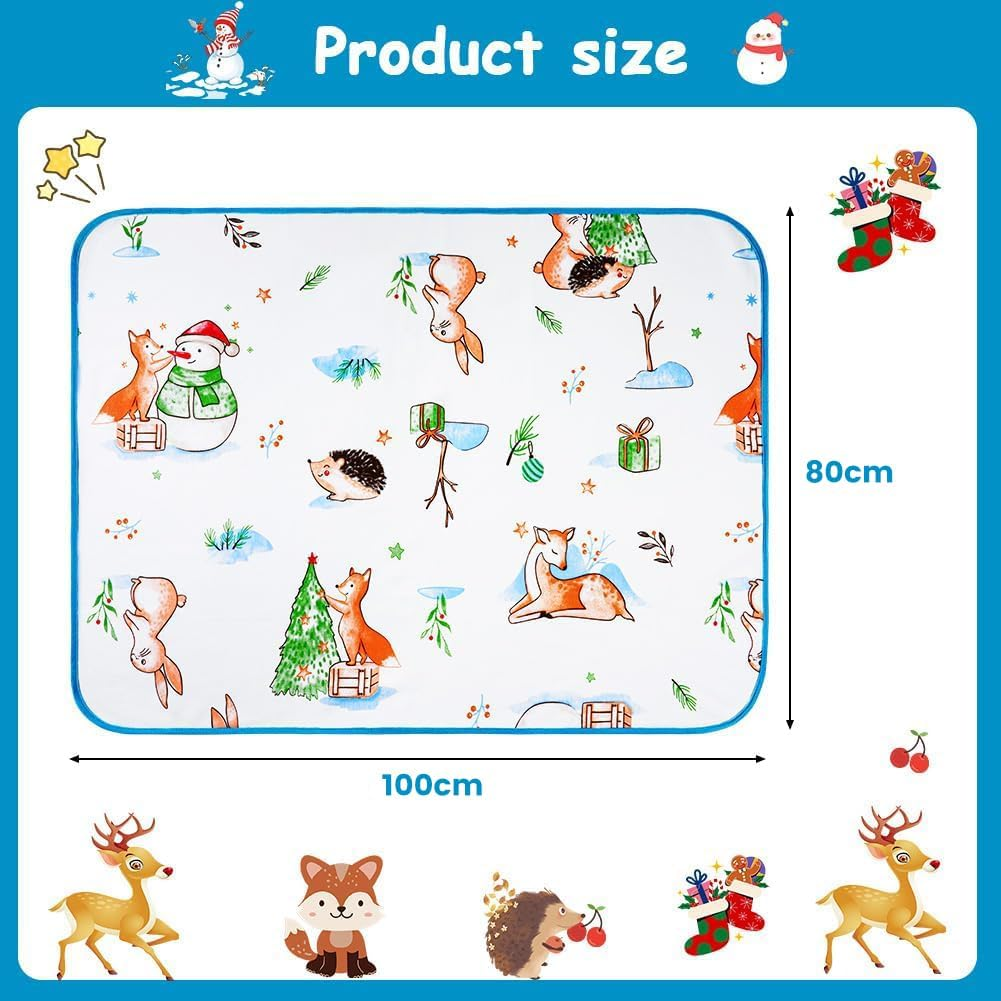 ZONEY Potty Training Bed Pads, Bed Protector for Kids, Bed Wetting Mattress Protector Bed Wetting Sheets Mats, Absorb Water Pads Toddler Sheet Protector,80 * 100Cm(Snowman, M) image number 2