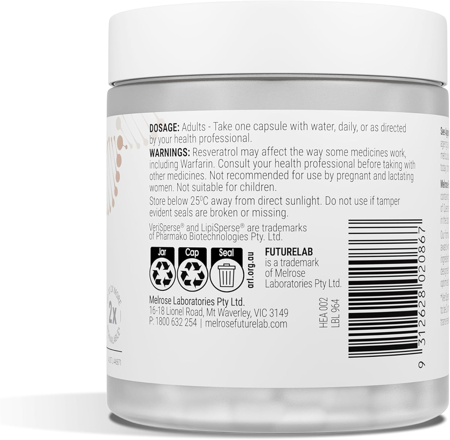 Melrose Futurelab Cellular Longevity 30 Capsules image number 2