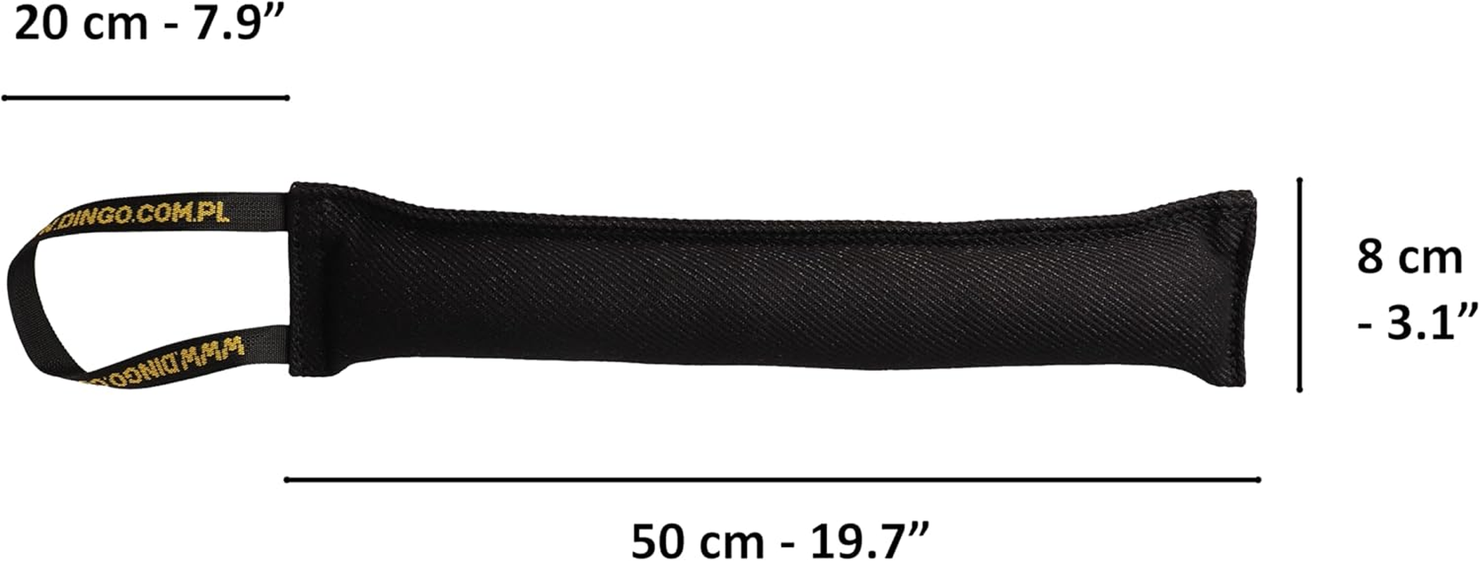 Dingo Waldemar Rutkowski Nylcot Dog Toy &ndash; Durable Bite Tug with Sturdy Handle for Training, Tug of War, Retrieval & Play &ndash; Handmade, 50 Cm, Black (Z30050) image number 3