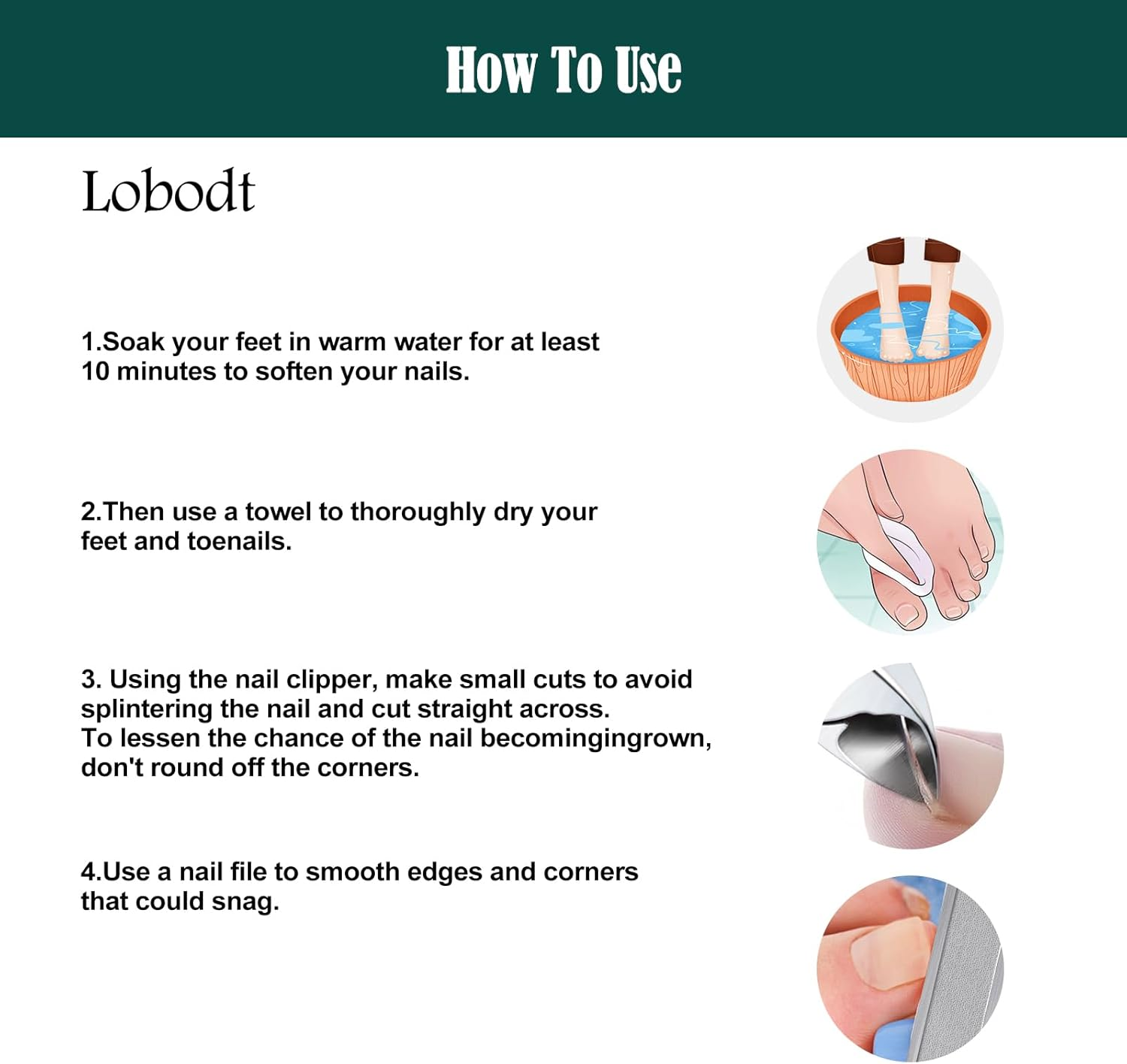 Lobodt Nail Forceps,Nail Clipper for Ingrown or Thick Nail,Heavy Duty Toenail Clippers, Upgraded Toe Nail Clippers for Men, Professional Toenail Clippers for Thick Nails for Seniors image number 1