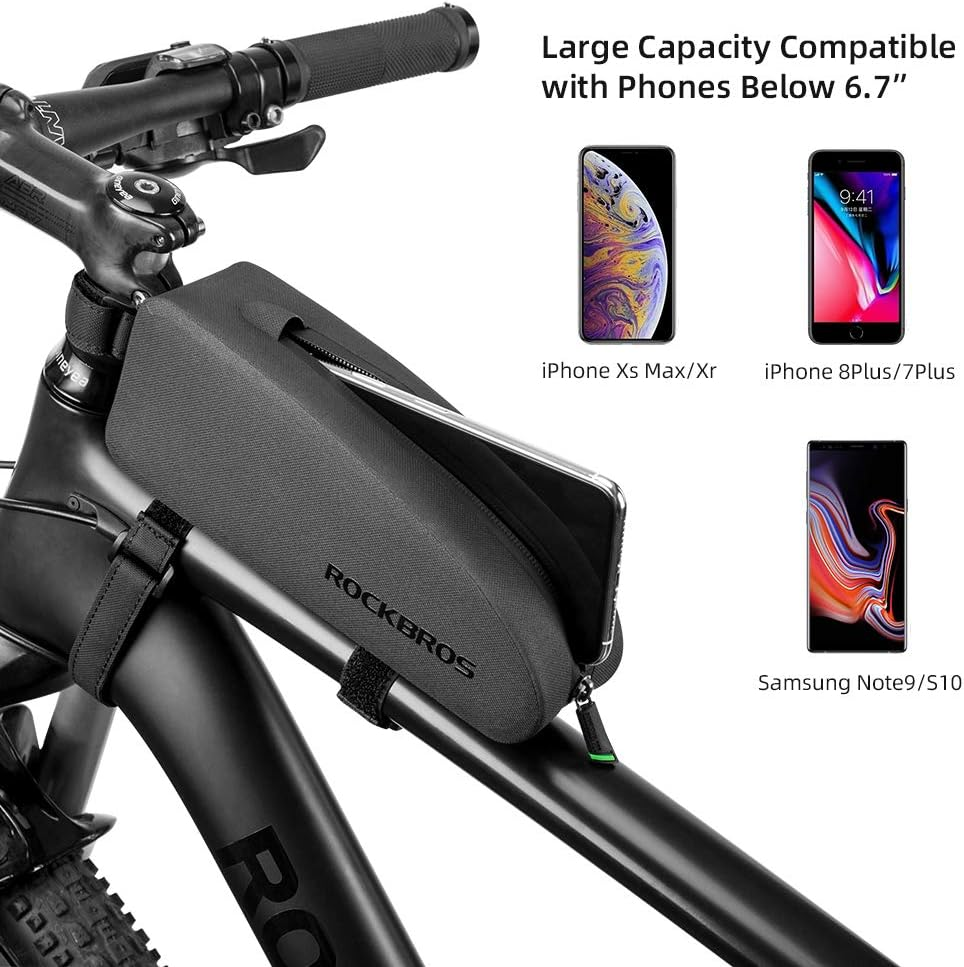 ROCKBROS Bike Frame Bag Top Tube Bag Bicycle Front Phone Bag Cycling Accessories Pouch Water Resistant IP64 image number 1