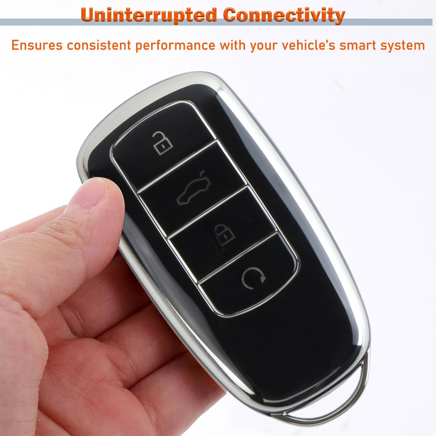 SILHOL Car Smart Key Fob Case, TPU Key Fob Cover for Chery Omoda 5 and Tiggo 8 Pro (Black)