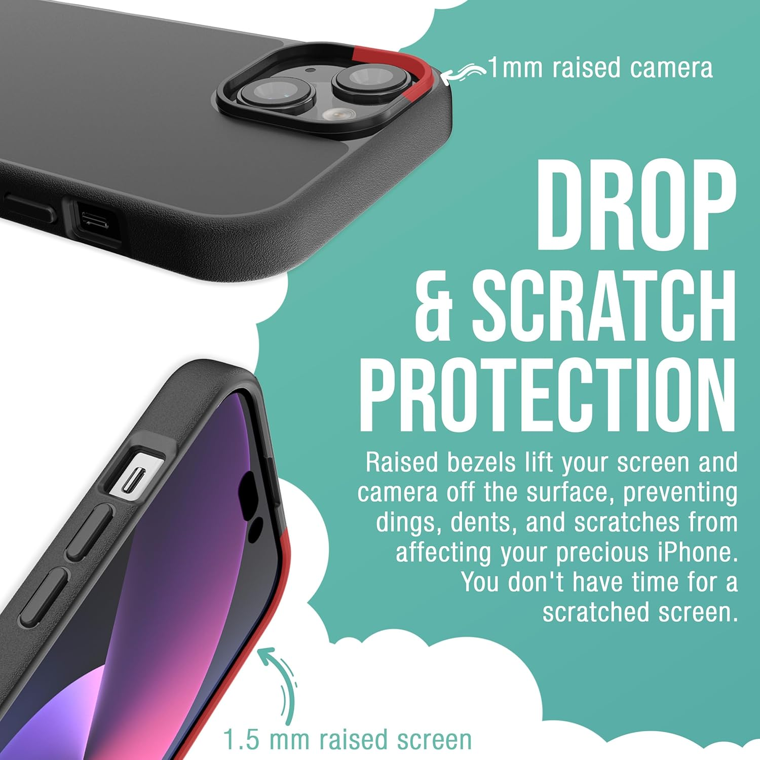 Smartish Iphone 15 Slim Case - Gripmunk Compatible with Magsafe [Lightweight + Protective] Thin Grip Cover with Microfiber Lining - Black Tie Affair image number 1