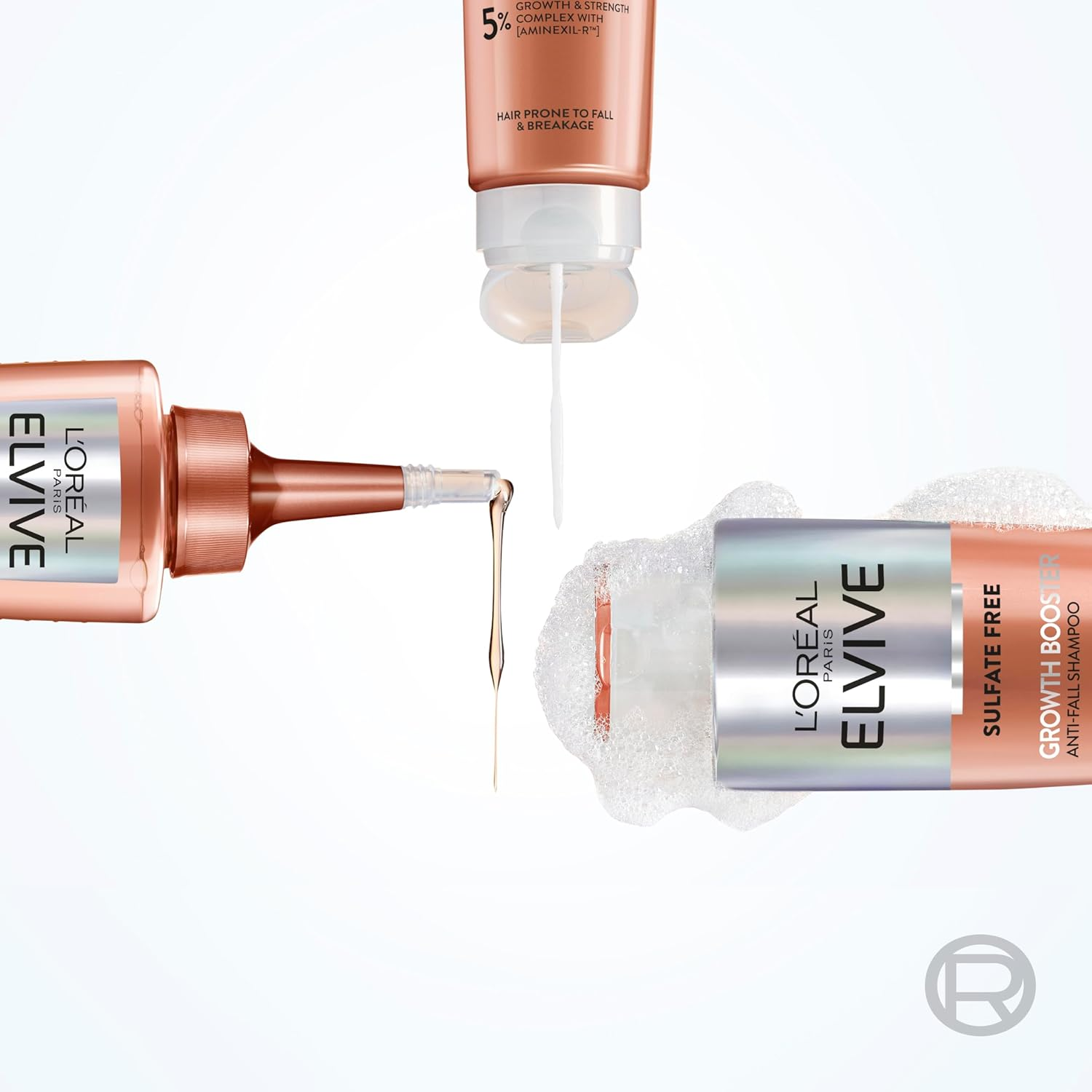 L'Or&eacute;al Paris Elvive Growth Booster Anti-Fall Shampoo 200 Ml, with 1.8% Growth & Strength Complex, Visibly Thicker & Stronger Hair, for All Hair Types Prone to Hair Fall & Breakage