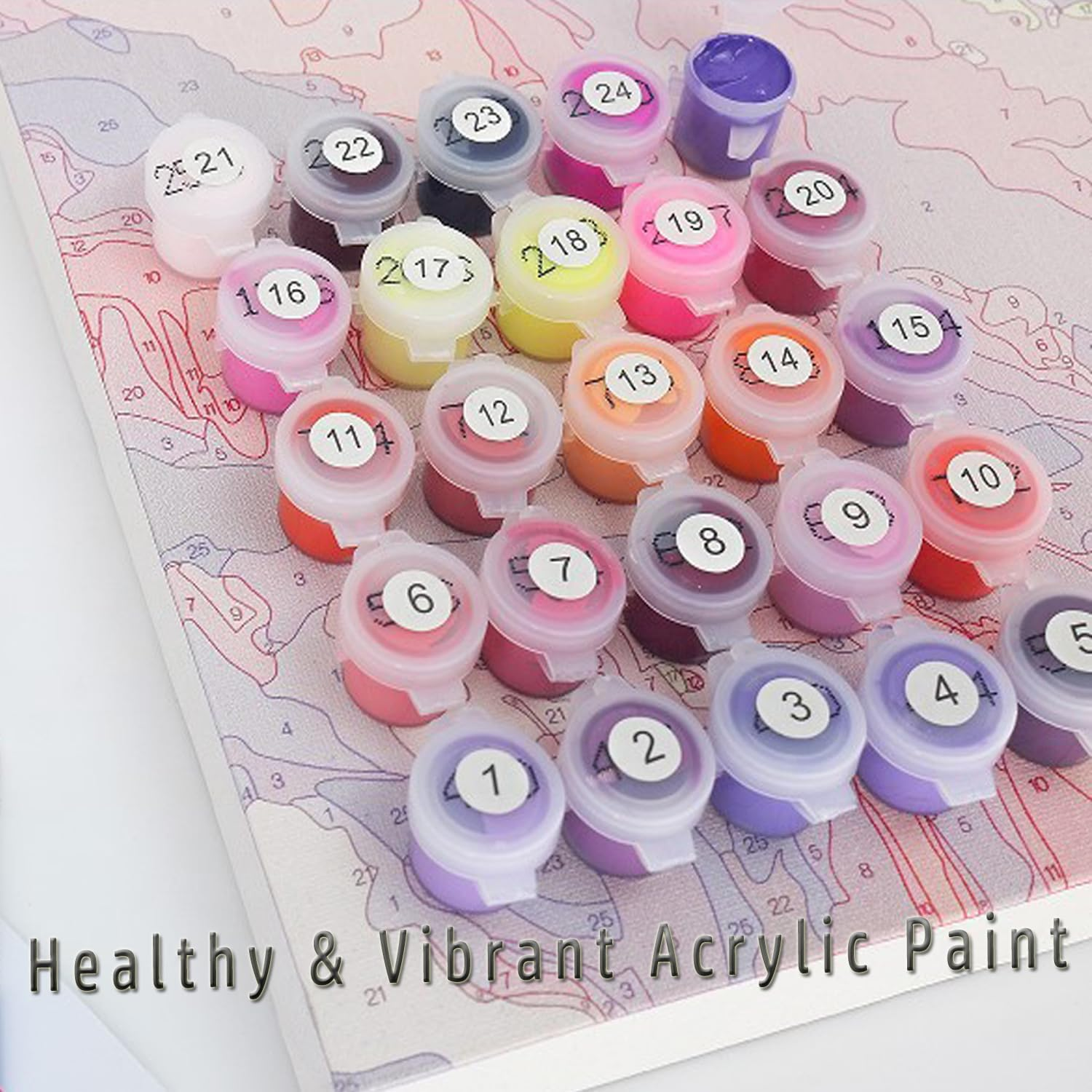 Paint by Numbers for Adult - DIY Digital Canvas Acrylic Painting Adults, Paint by Number Kits, Digital Painting, Painting Numbers Adults Frameless for Home Wall Art Decor Flower Cat 16X20 Inch - 870541 image number 2