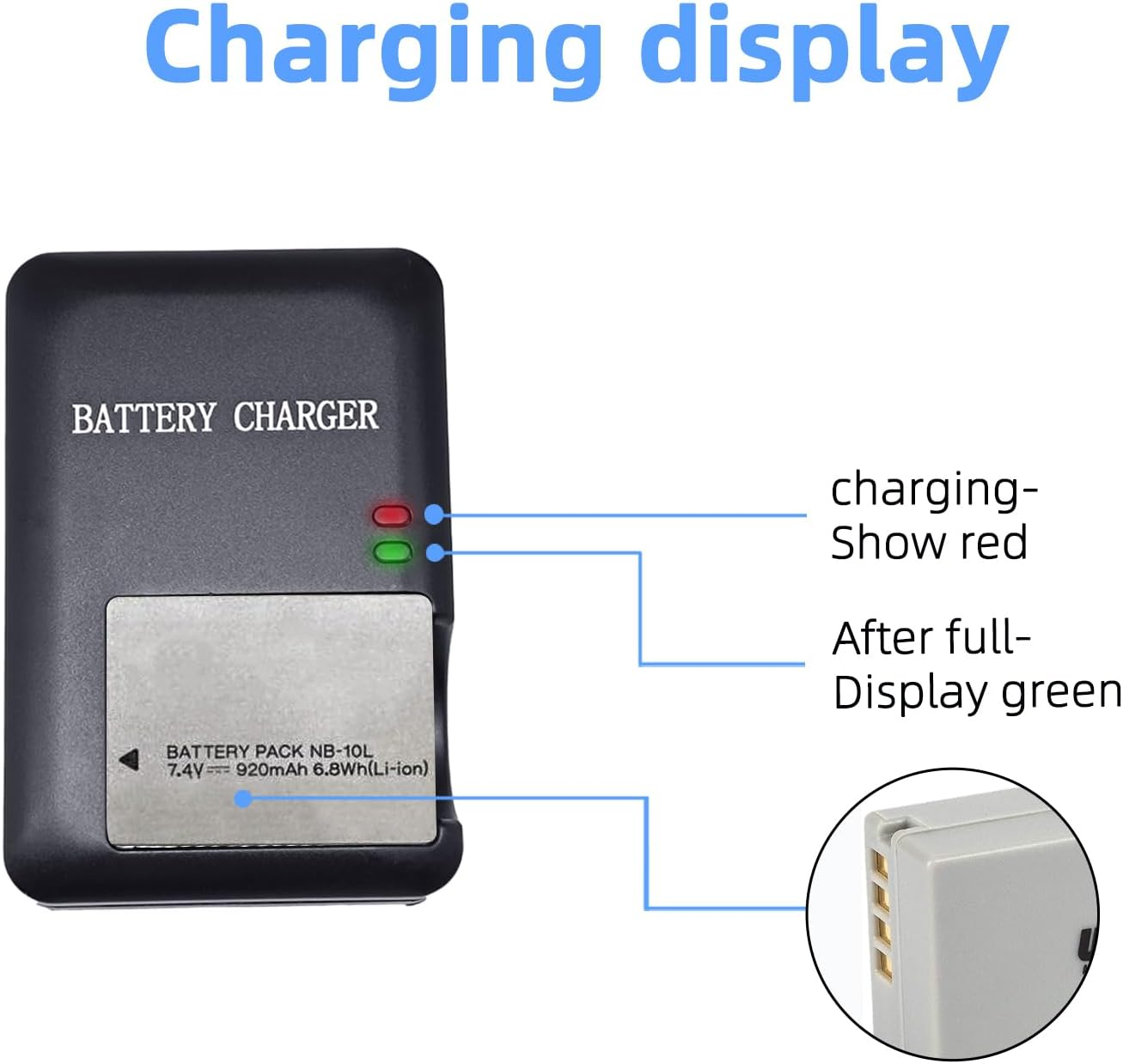 KWTOUL NB-10L Battery Charger Compatible with Canon CB-2LC CB-2LCC CB-2LCE Powershot SX40 HS SX50 HS SX60 HS G1X G3X G15 G16 Camera image number 5