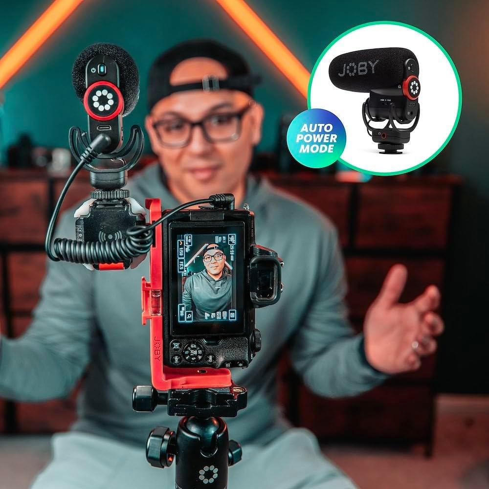 JOBY Wavo Plus, On-Camera Vlogging Microphone, Super Cardioid Microphone with Live Audio Monitoring, High-Pass Filter, Auto-Power Mode, LED Battery Level, Microphone for Compact Cameras image number 3