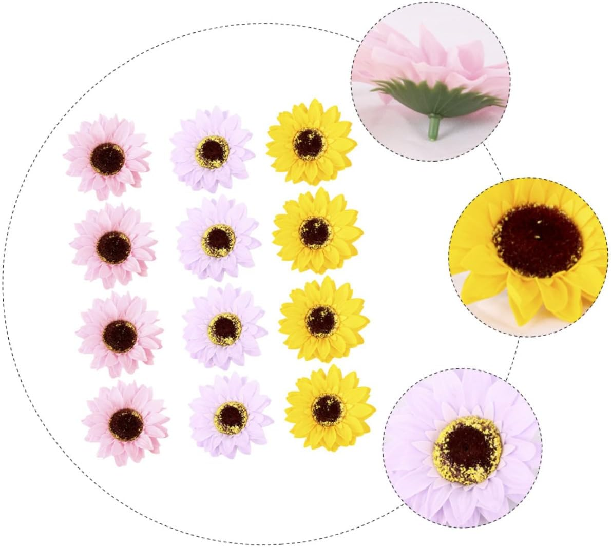 KOMBIUDA 12Pcs Delicate Floral Scented Flower Box Soap Sunflower Bouquet for Valentine'S Day image number 2