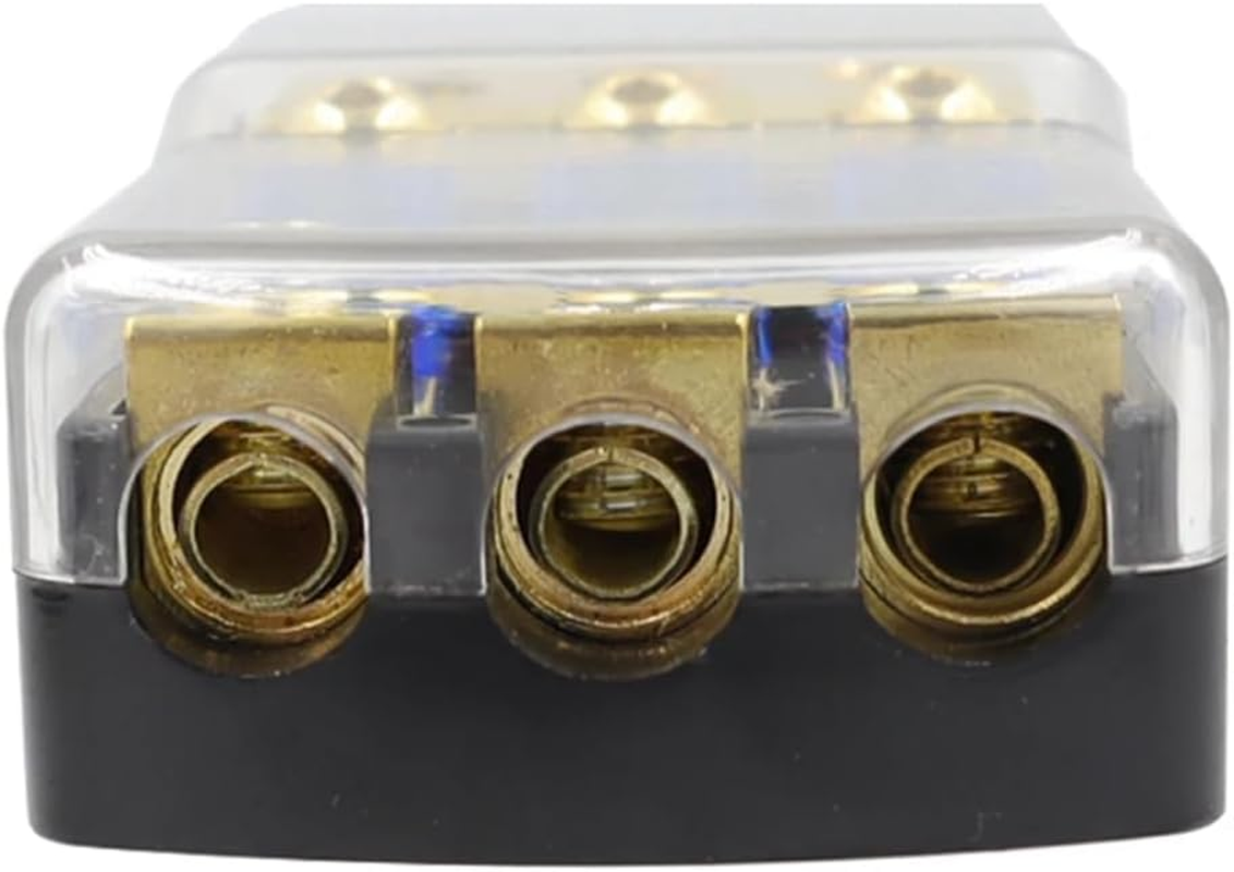3 Way ANL Fuse Holder, Copper 0/2/4 Gauge to 4/6/8 Gauge 60 Amp Fuse Distribution Block for Car Audio Amplifier Spare Parts image number 1