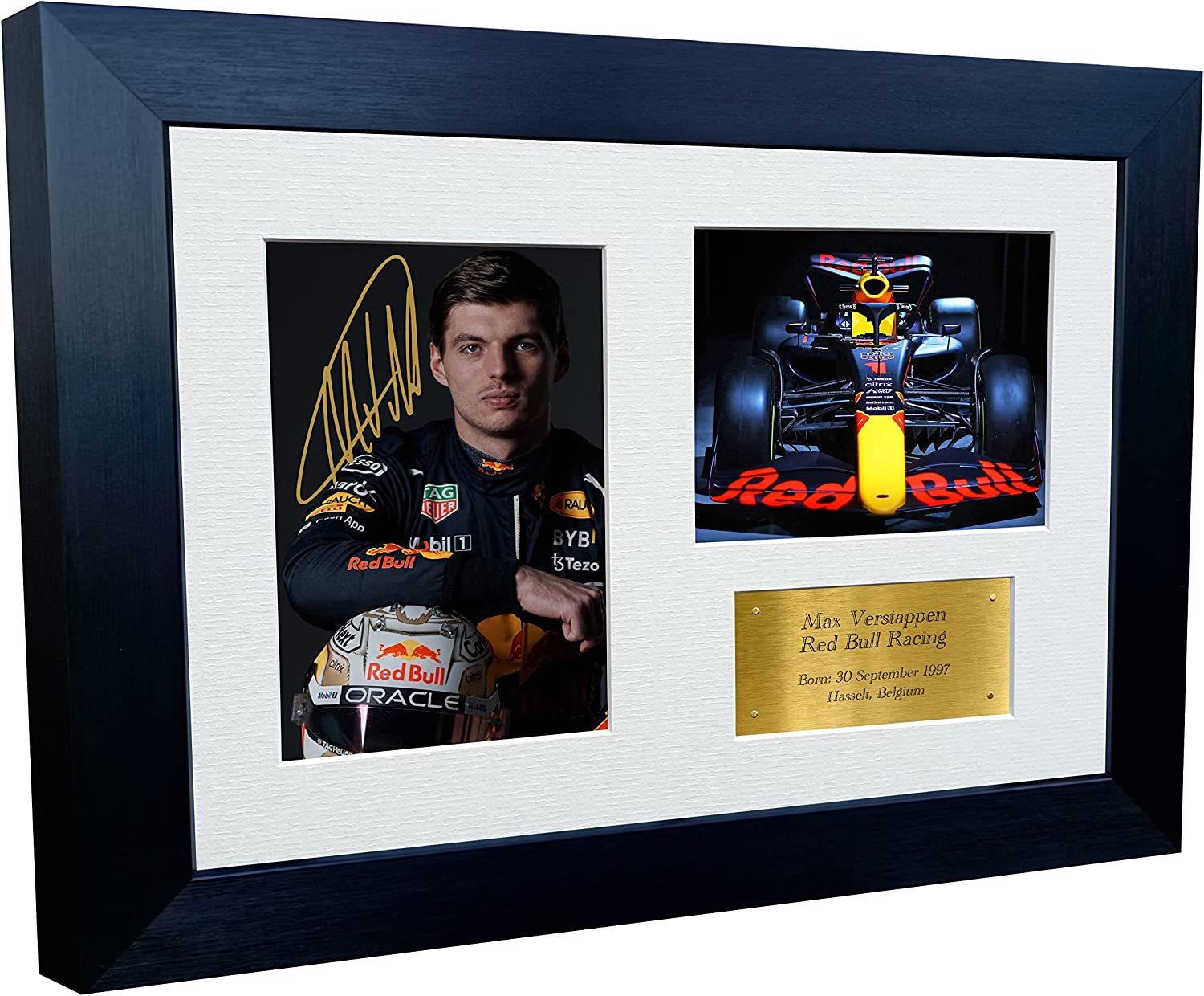 Kitbags & Lockers 12X8 A4 Max Verstappen Red Bull Autographed Signed Photo Photograph Picture Frame F1 Formula One Poster Gift Gold image number 1