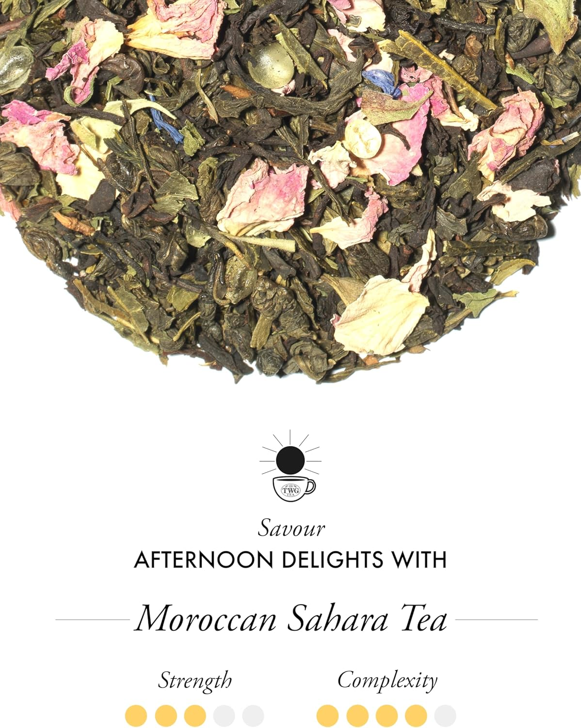 TWG Tea | Moroccan Sahara Tea | Green & Black Tea | Rose Petals, Nuts & Spices | Haute Couture Tin, 100G | Gift Set image number 2