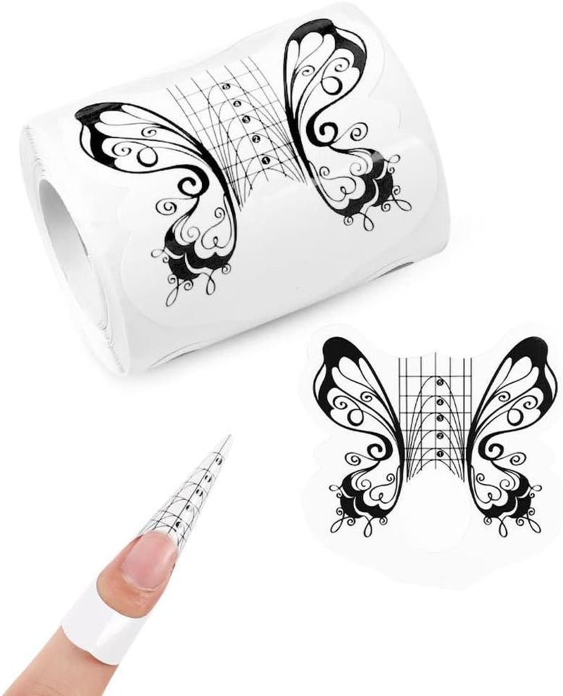 100Pcs Nails Gel Extension Sticker Nail Art Acrylic Nail Forms Tips Guide Black - Black image number 3