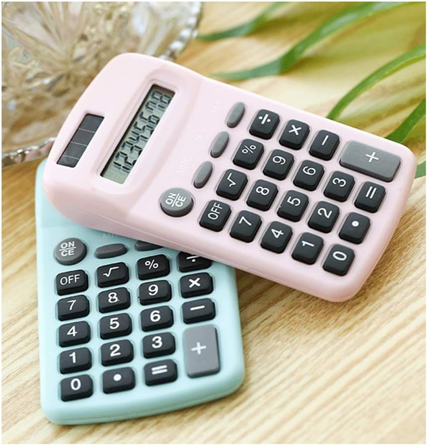 Staright Mini Cute Calculator 8 Digits Display Solar & Battery Dual Power Portable Electronics Calculator Accounting Tool for School Students Children Office Home image number 5