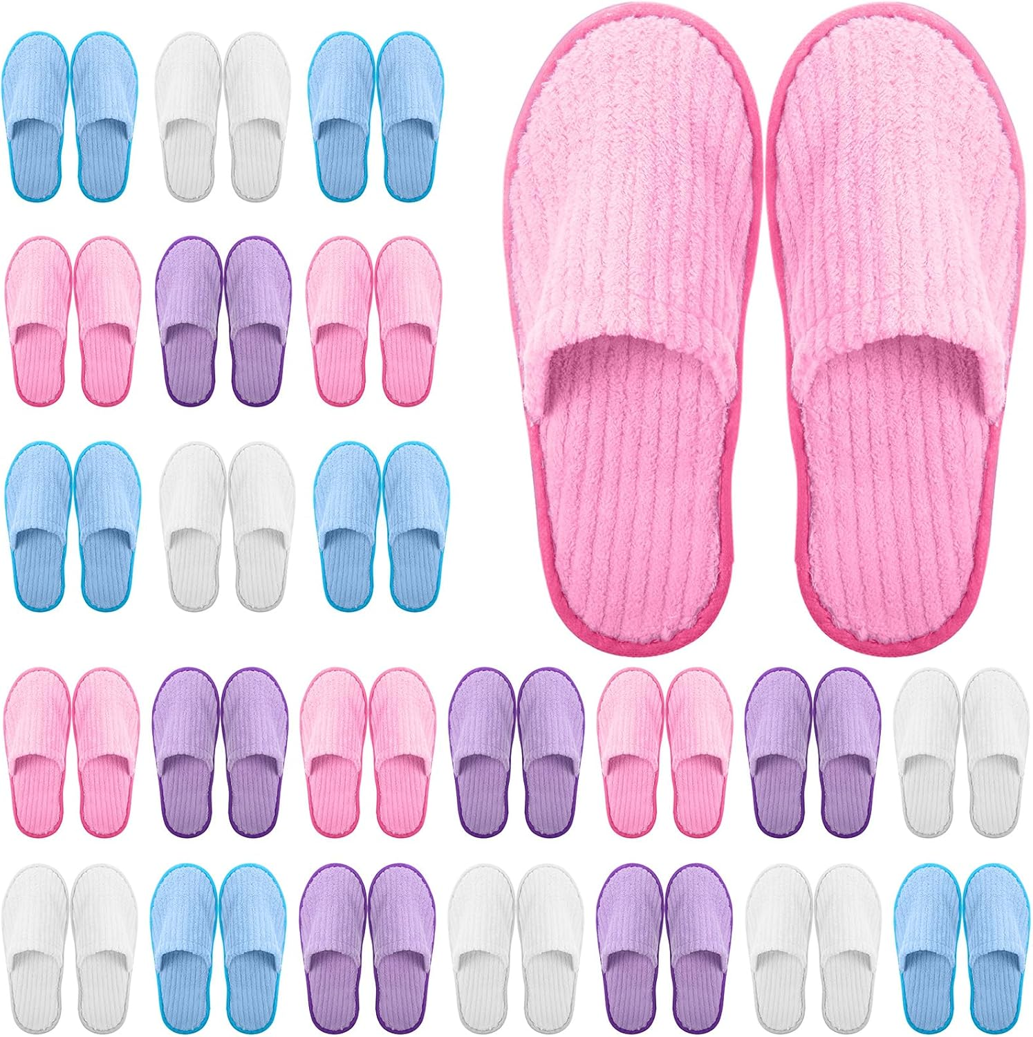 24 Pairs Non Slip Disposable Slippers, Closed Toe for Family Spa Guests Hotels Home Party, Housewarming