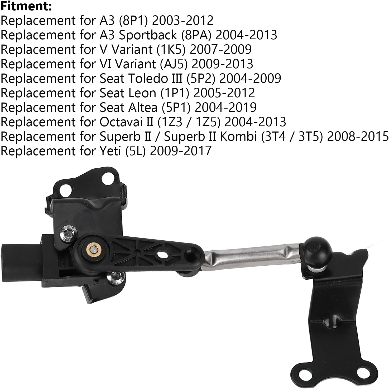 Height Level Sensor, Headlight Level Sensor 1K0941273M 1K0941273L Replacement for Sportback 8PA 2004 2013 image number 4