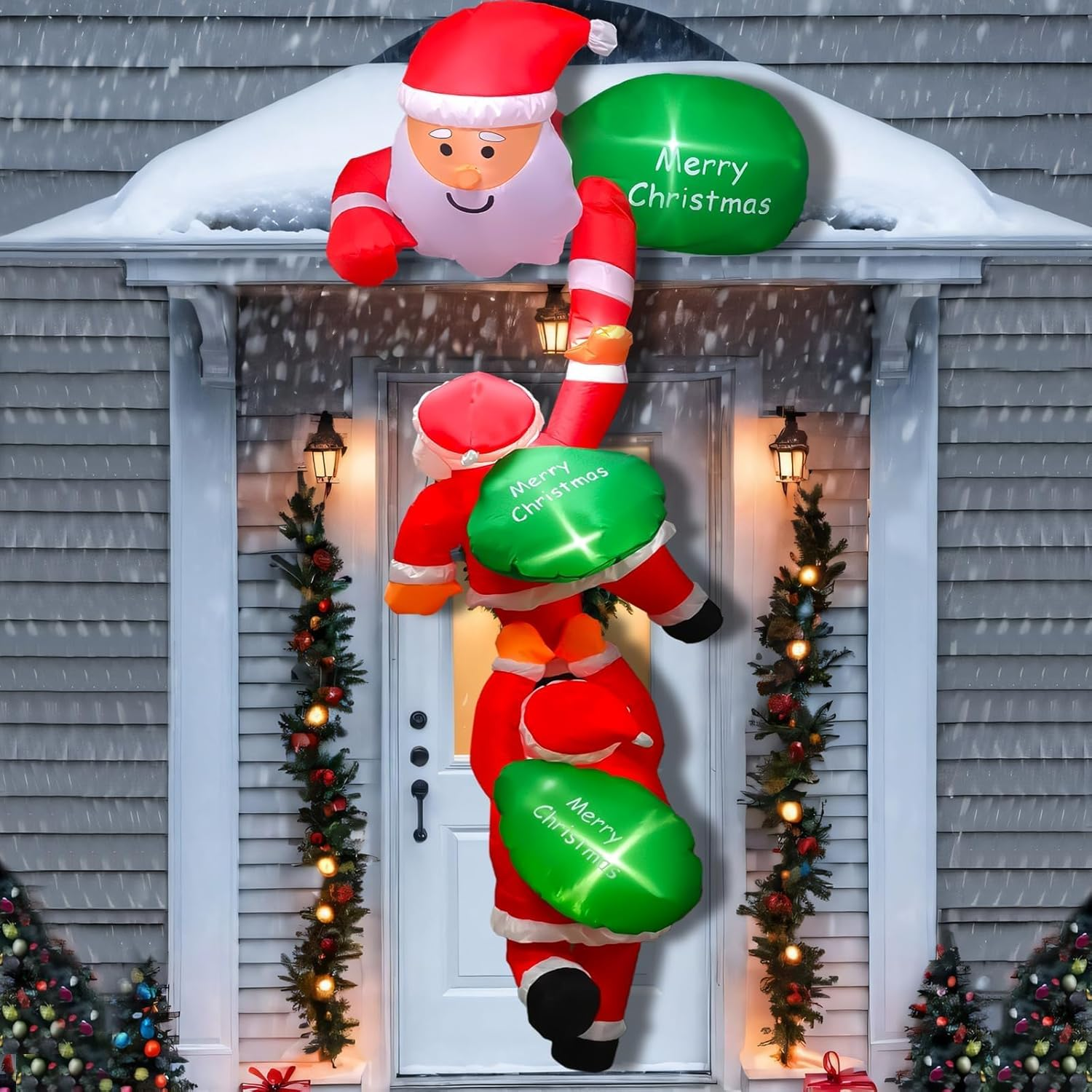 8 FT Christmas Hanging Inflatables Decoration Christmas Inflatable Climbing Santa Claus Blow up Inflatable with Build-In LED for Xmas Holiday Party Indoor, Outdoor, Yard, Garden, Lawn Decor image number 6