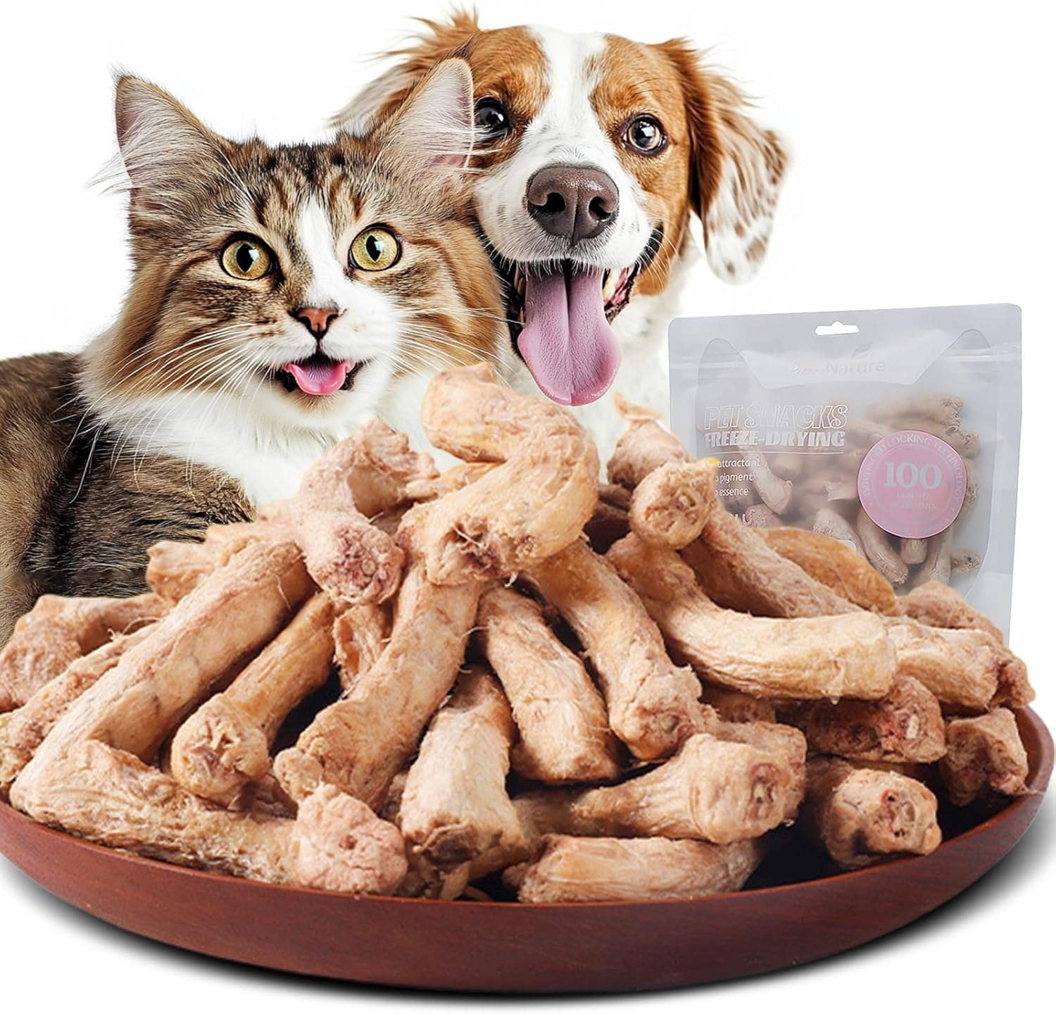 Freeze - Dried Chicken Necks for Cats & Dogs | Teeth Grinding & 0 Additives | 200G (7.05Oz) (XS) image number 1