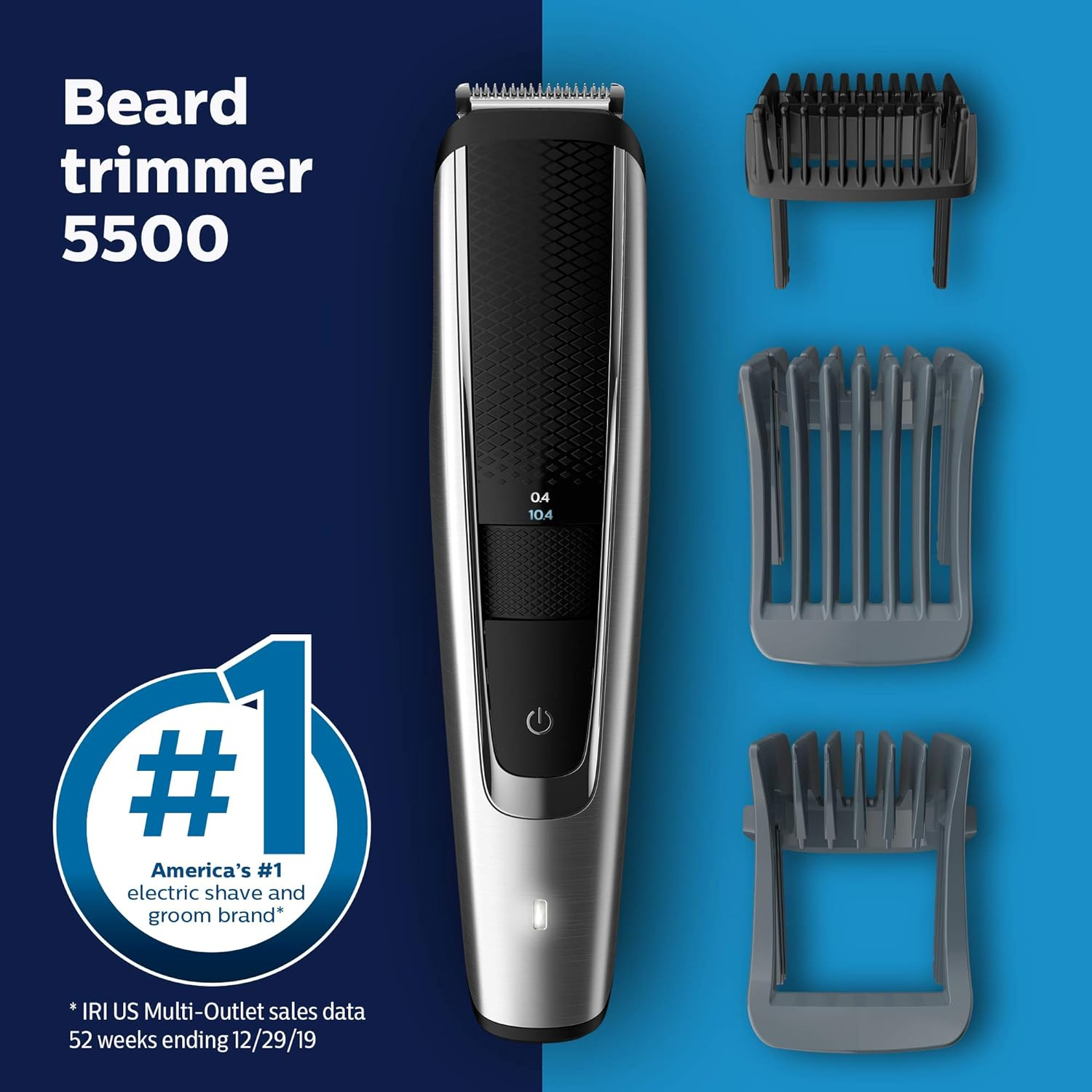 Philips Norelco Beard Trimmer Series 5000, BT5511/49, Electric, Cordless, One Pass Beard and Stubble Trimmer with Washable Feature for Easy Clean image number 4