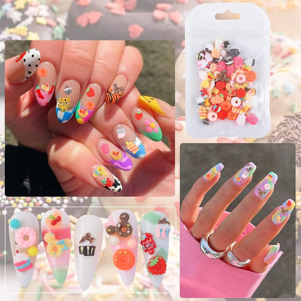 WEILUSI 3D Flatback Resin Sugar Nail Art Sweet Candy Icecream Slime Charms for Nail Decoration Jewelry Making DIY Crafts image number 5