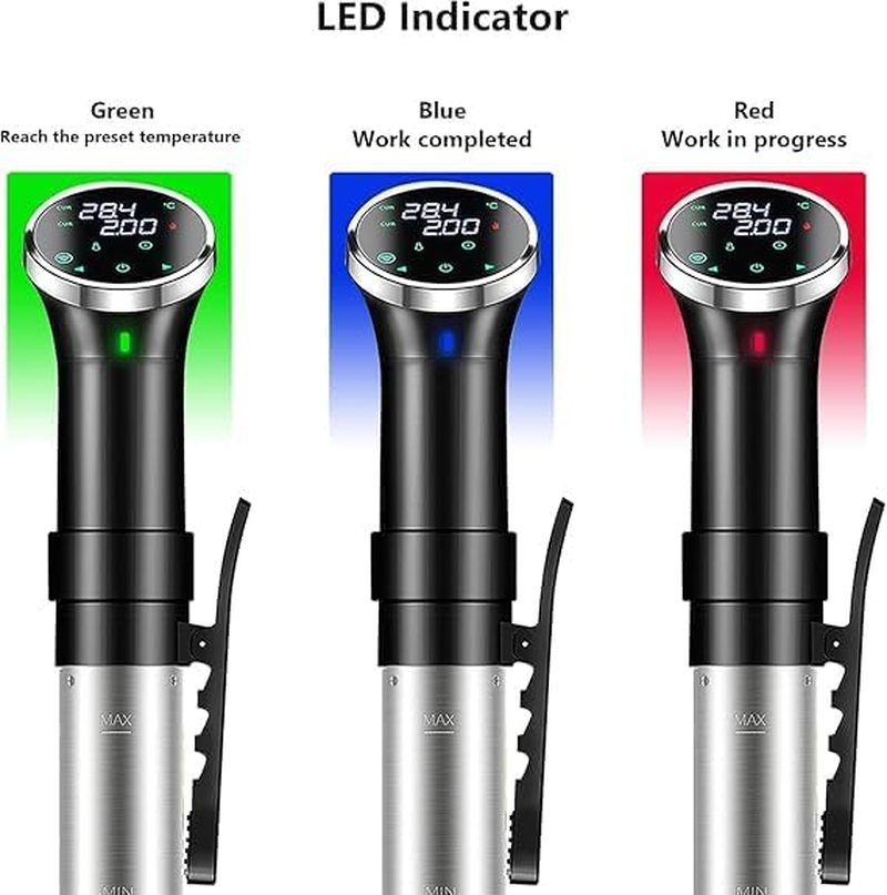 Vacuum Cooker Large Touch Screen 1100 Watt Precision Cooker, Immersion Thermostats, Vacuum Stick Precision Cooker (Wifi) with APP Function