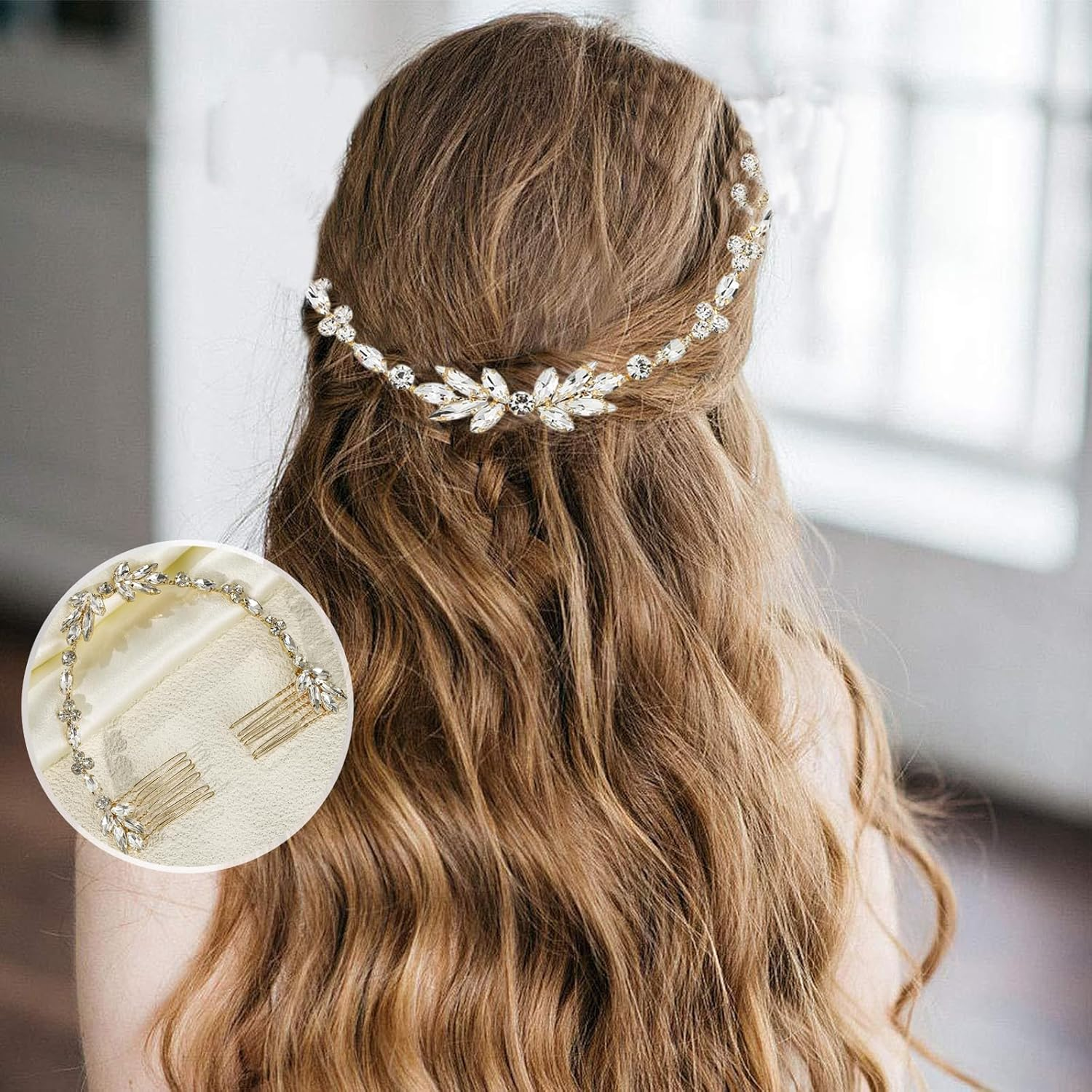 Anneratteryer Hair Accessories Wedding Hair Accessories Silver Bridal Hair Clip Silver Bridal Hair Accessories Hair Accessories Bridal Hair Accessories for Women Hair Clip Wedding for Women and Girls image number 5