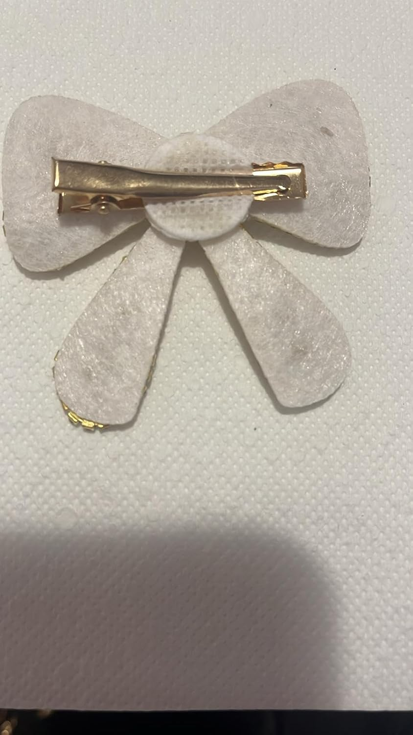 NTY Collections Rhinestone Bow Hair Clips &ndash; Sparkly French Design Barrettes, Crystal Bow-Knot Hair Accessories for Women & Girls, Party, Halloween, and Special Occasion Hairstyles -Pack of 1, Golden image number 2