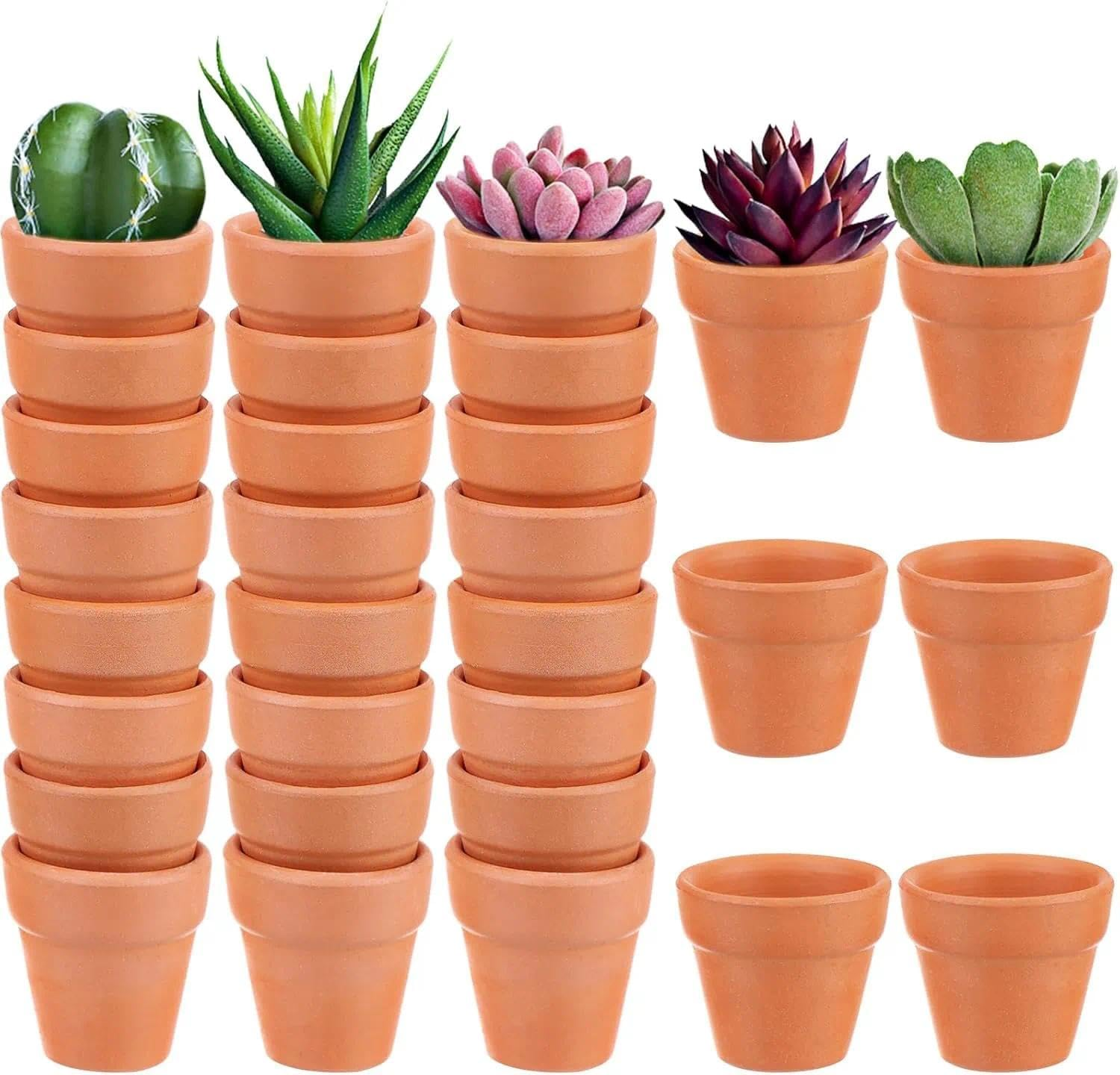 30 Pcs Mini Terracotta Pot for Plants, Succulent Planter with Drainage Holes, Clay Flower Pots for Indoor/Outdoor Garden, Small Planters for DIY Craft Projects, 3Cm &ndash; Unron image number 6