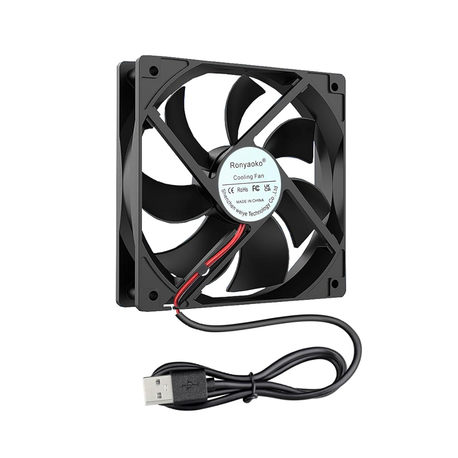 Ronyaoko 5V DC 120X120X25Mm Brushless USB 12Cm Computer Case Cooling Cooler Fan 120Mm X 25Mm (0.2A Low Speed) image number 1