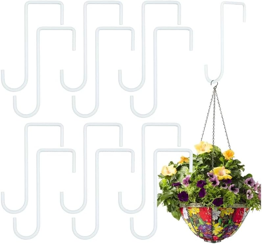 10 PCS Vinyl Fence Hooks, for Hanging Lights, Plants, Planters, Bird Feeders(White) image number 3