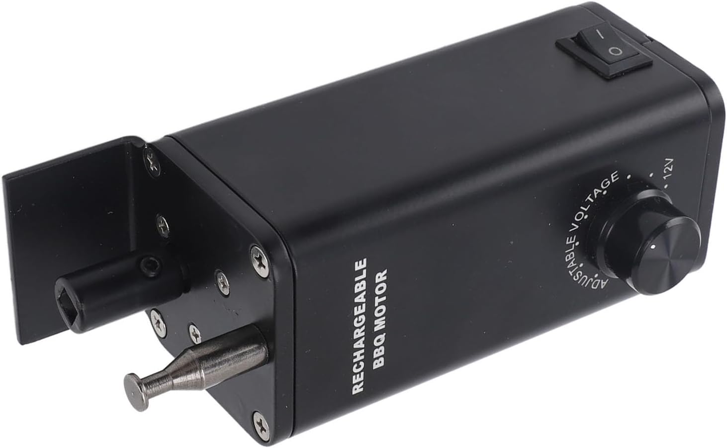 Pyhodi Rotisserie Motor, Heat Resistant 3 to 12V Rechargeable Electric Grill Motor Auto Reverse Function Adjustable Speed for BBQ image number 3