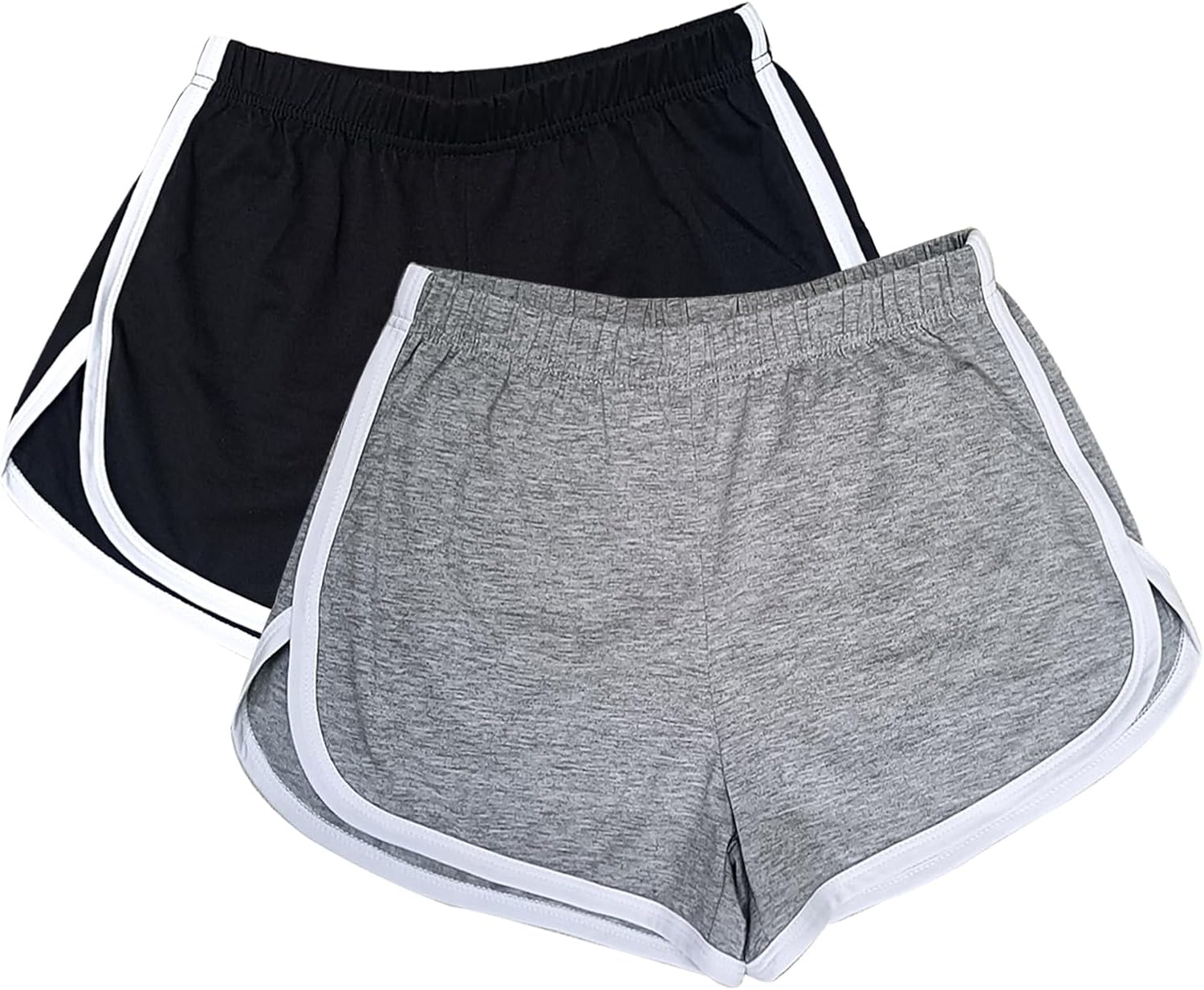 Cameway 2 Pack Women Cotton Running Athletic Shorts Gym Yoga Summer Active Dance Shorts Pants