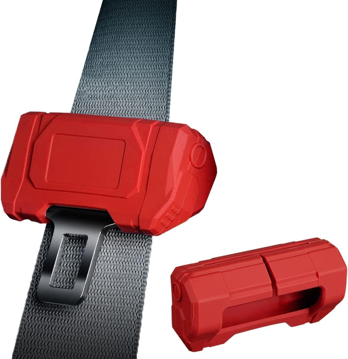 Car Universal Seat Belt Clips Cover,Seat Belt Buckle Protector for Car, Anti-Scratch Silicon Seat Belt Buckle Protector (Red, Large Size) image number 5