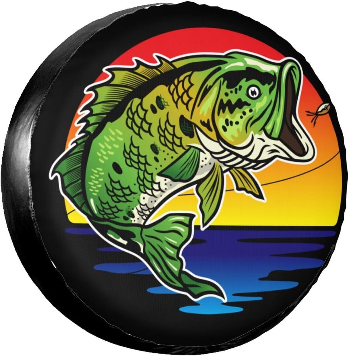 Funny Raccoon in Green Sunglasses Spare Tire Cover Cute Animal Tire Wheel Covers Waterproof Weatherproof Wheel Tire Protector Tyre Covers Universal for Trailer RV SUV Vehicle Motorhome Travel 14 Inch