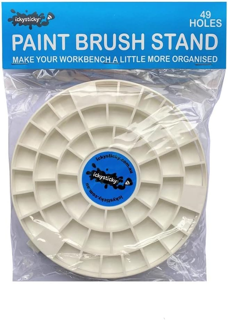 Ickysticky Paint Brush Stand Multifunction Penholder round White Paint Brush Holder Organizer Paint Brush Holder Stand image number 5