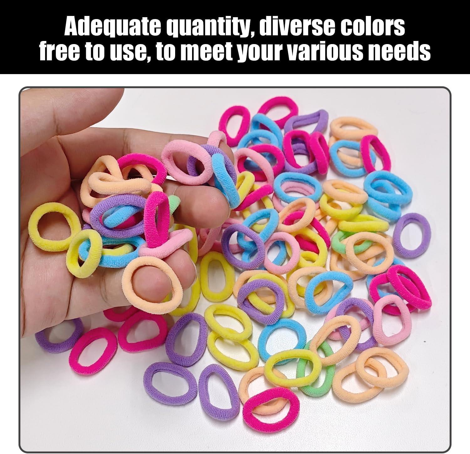 300 Pieces Elastic Mini Hair Rings, Hair Accessories from Girls, Colourful Hair Rings, Accessories for Hairstyles, Ponytail Hair Accessories. image number 1