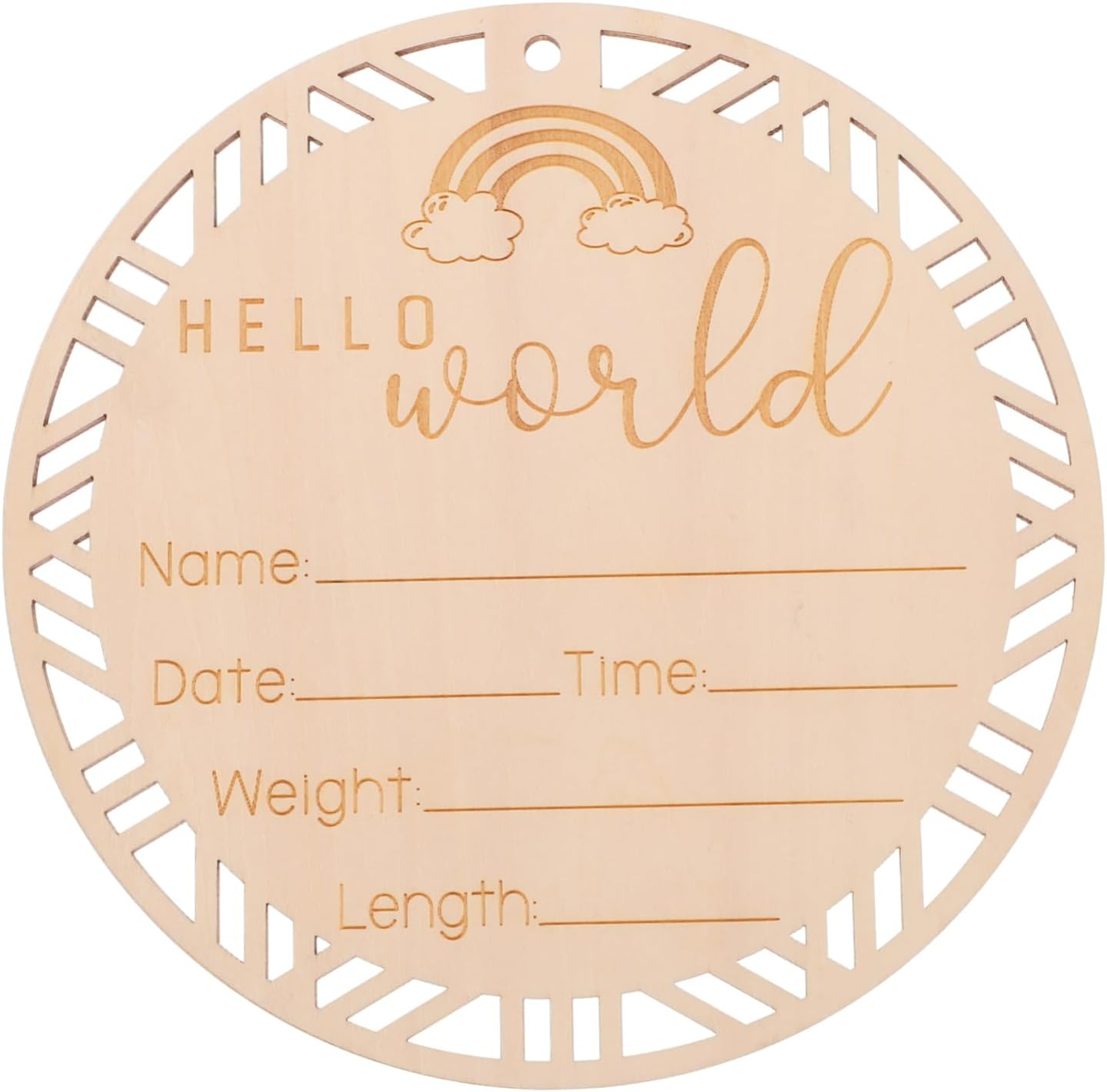 LIFKOME Natural Wood Birth Announcement Sign round Newborn Name Plaque Photo Prop for Nursery and Shower Decorations Milestone Keepsake