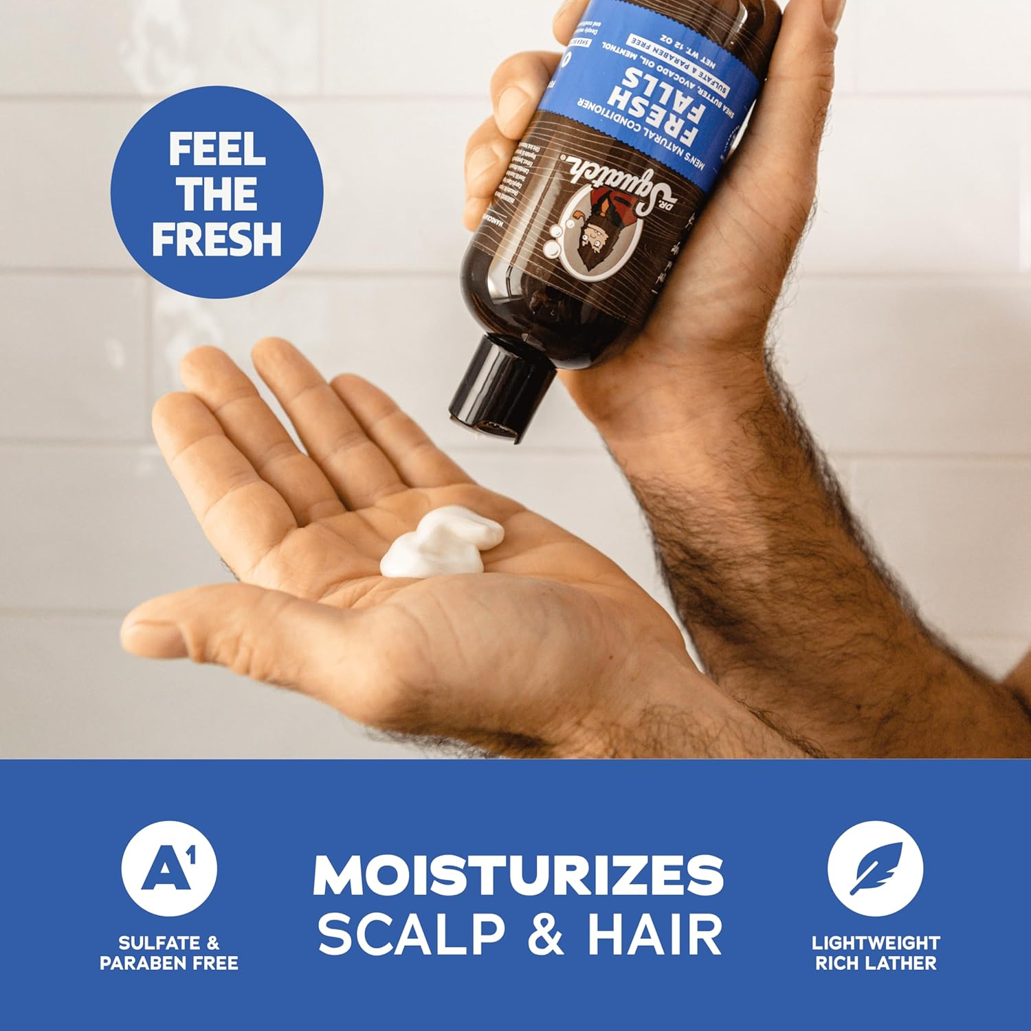 Dr. Squatch Fresh Falls Men'S Shampoo + Conditioner Hair Bundle - Keeps Hair Looking Full, Healthy, Hydrated image number 5