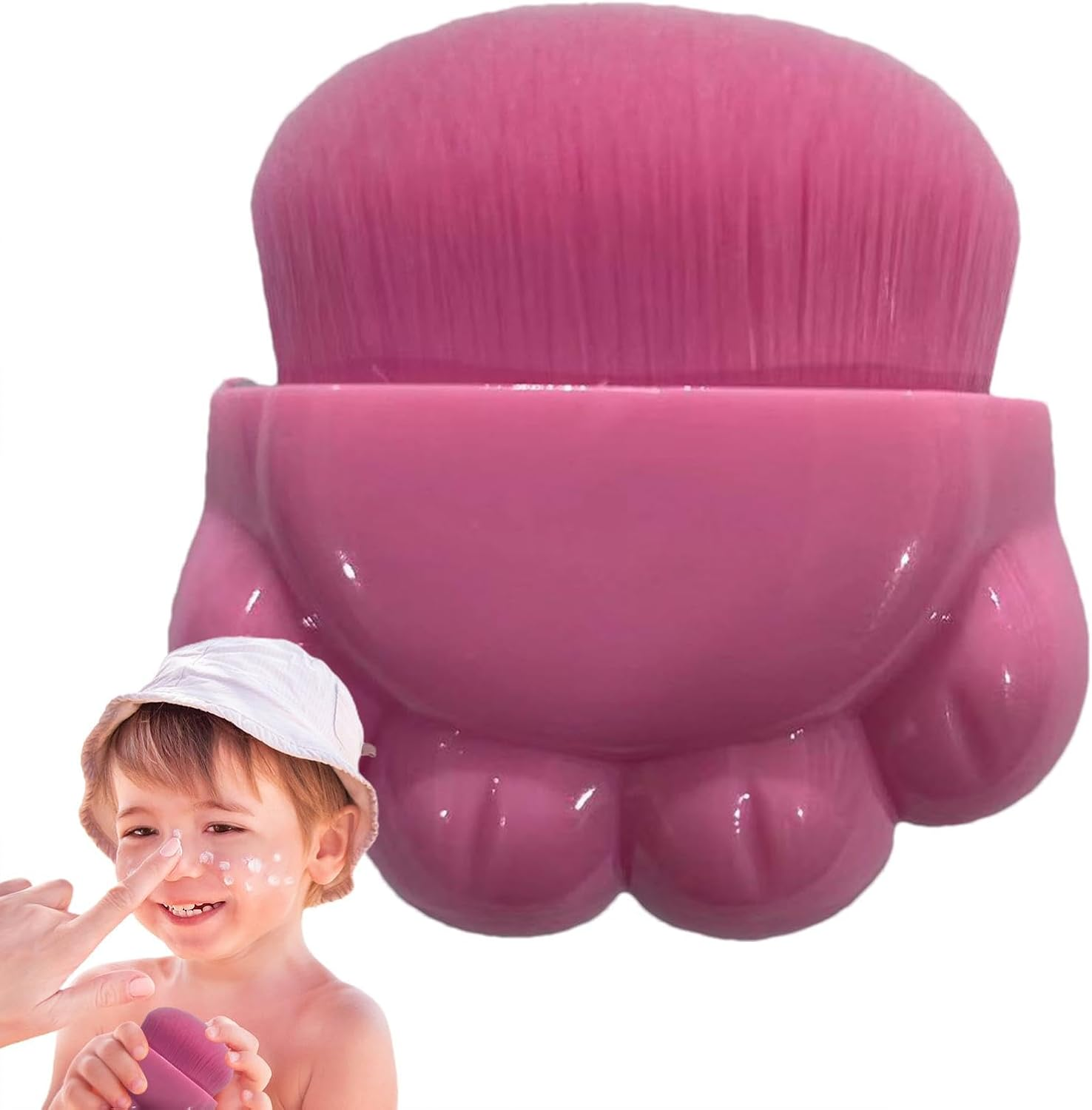 Sunscreen Applicator for Kids | Portable Sun Lotion Applicator,Ergonomic Sunblock Brush for Summer,Sunblock Buddy Brush Set,Cute Sun Cream Brush for Boys Girls - Pink image number 2