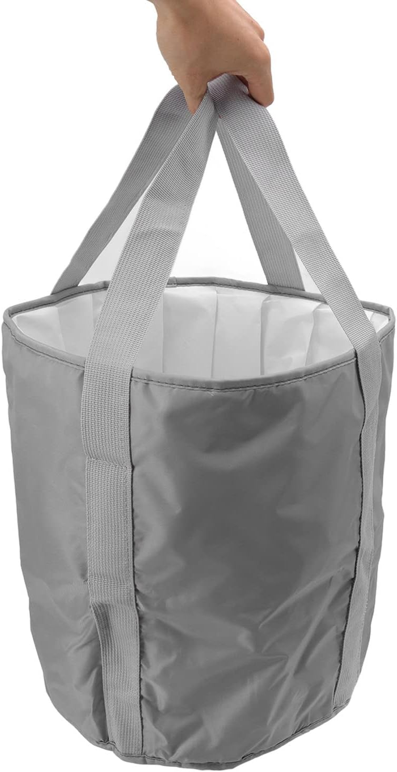 Collapsible Foot Bath Tub for Travel Camping Portable Foot Soaking Tub Foldable Double Layer Foot Bucket for Soaking Feet with Storage Bag(Grey)