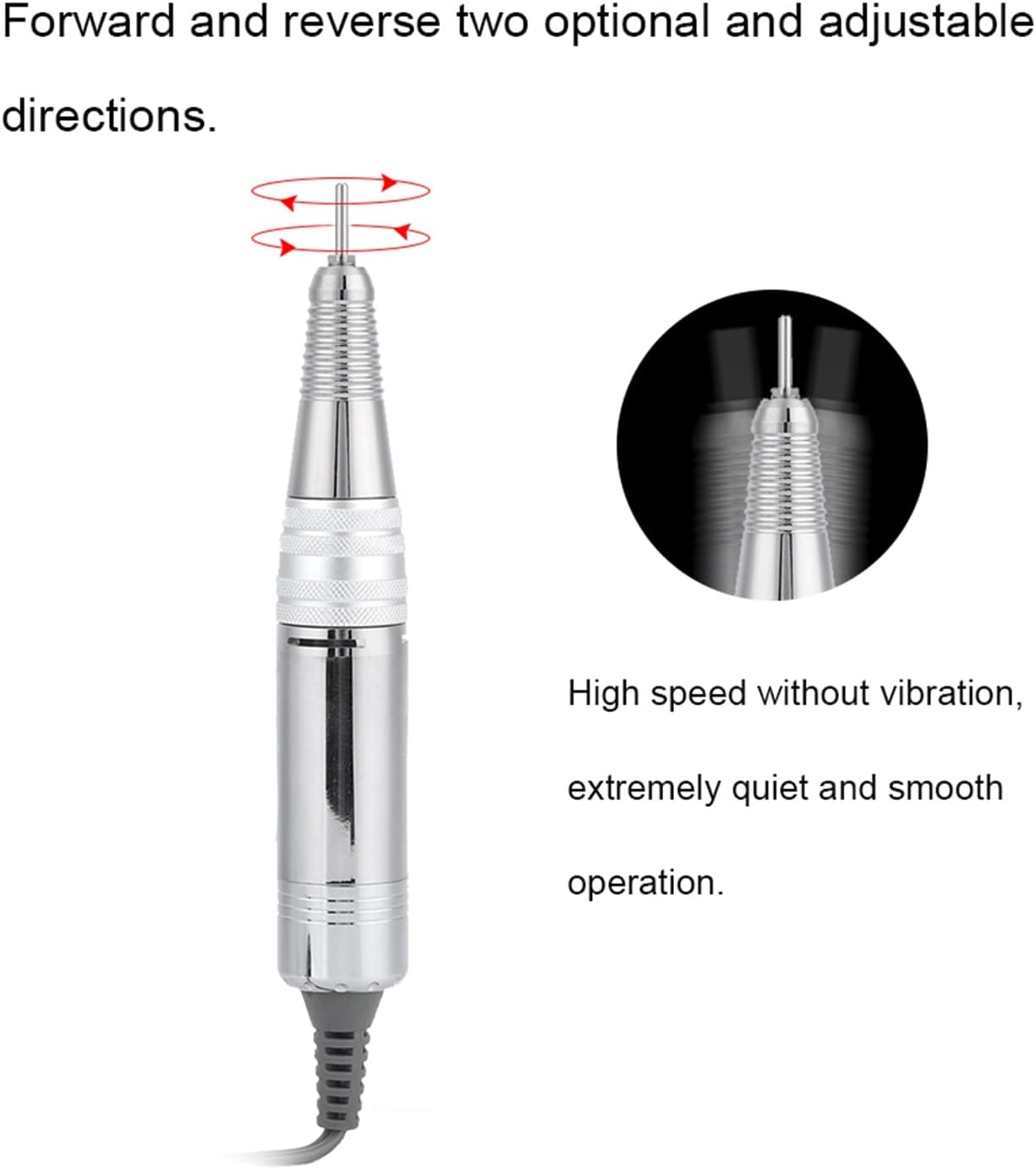 Horoper Electric Nail Drill Replacement Handle, Nail Polish Handpiece, 35000Rpm Electric Nail Polishing Machine Nail Drill Replacement Handle Handle for Nail Polishing Machine image number 3