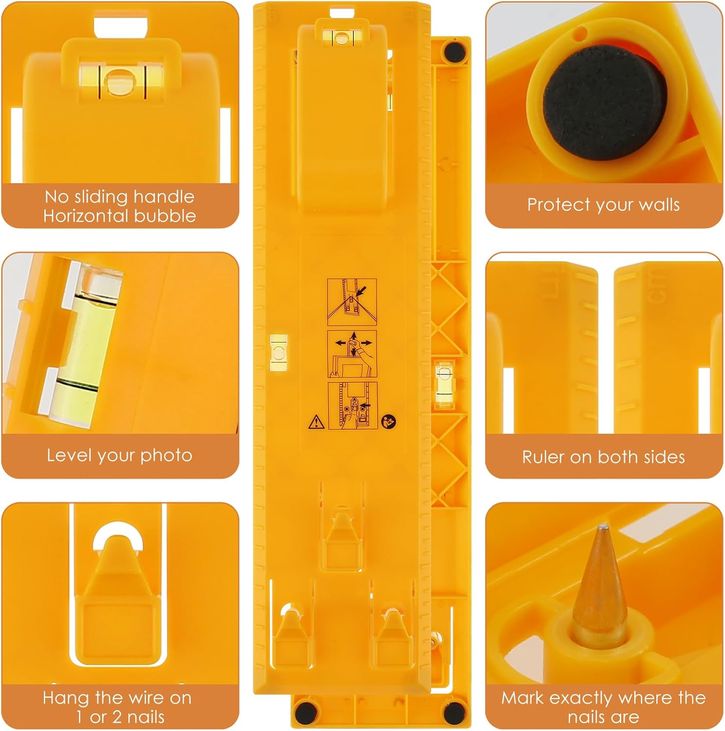 3Pcs Picture Hanging Tool High Precision Picture Frame Level Ruler Portable Frame Hanging Hardware Bubble Level Measuring Tool for Hanging Poster Cross Stitch Photo Frame image number 5