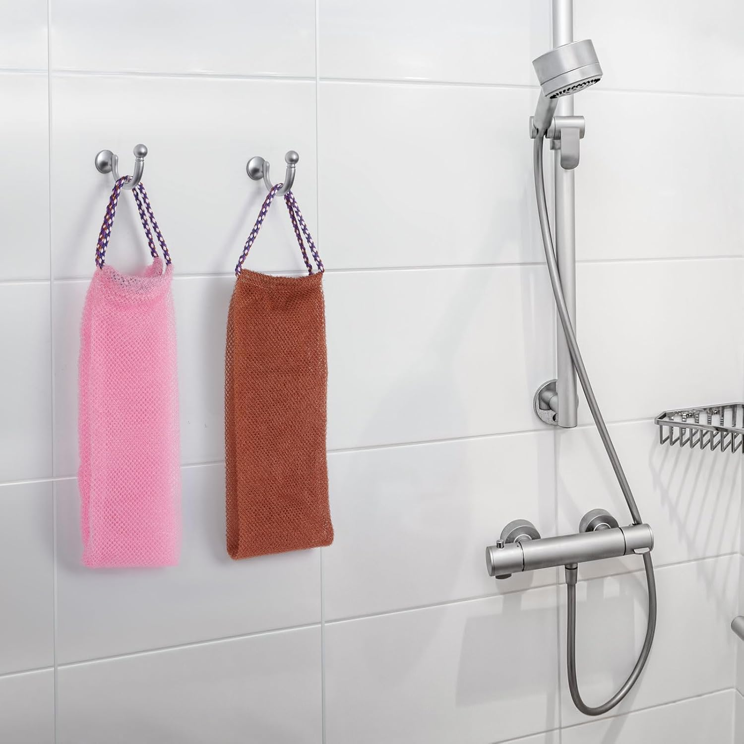 Nylon African Exfoliating Long Body Scrubbing Net, 4Pcs Nylon Exfoliating Long Wash Net, Body Scrubber Back Scrubber Wash Cloth image number 2