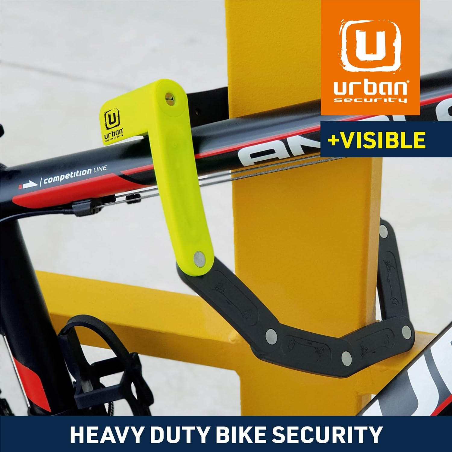 URBAN UR469Y Folding Bike Lock, Visible, 70Cm/27.5In More Compact More Easier Transport Noiseless, Anti-Scratch, Heavy Duty anti Theft Locks with Key, Polyvalent for Bicycle, Electric Scooter or Ebike image number 3
