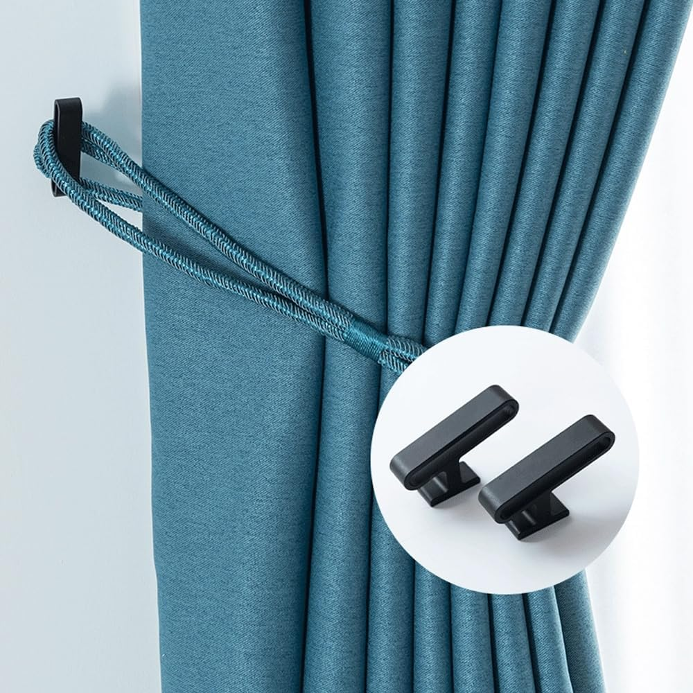 LMSNE Curtain Tiebacks,Wall Mounted Curtain Holdbacks with Screws, 2 Pcs Decorative Curtain Hooks for Home Office Decor. image number 2