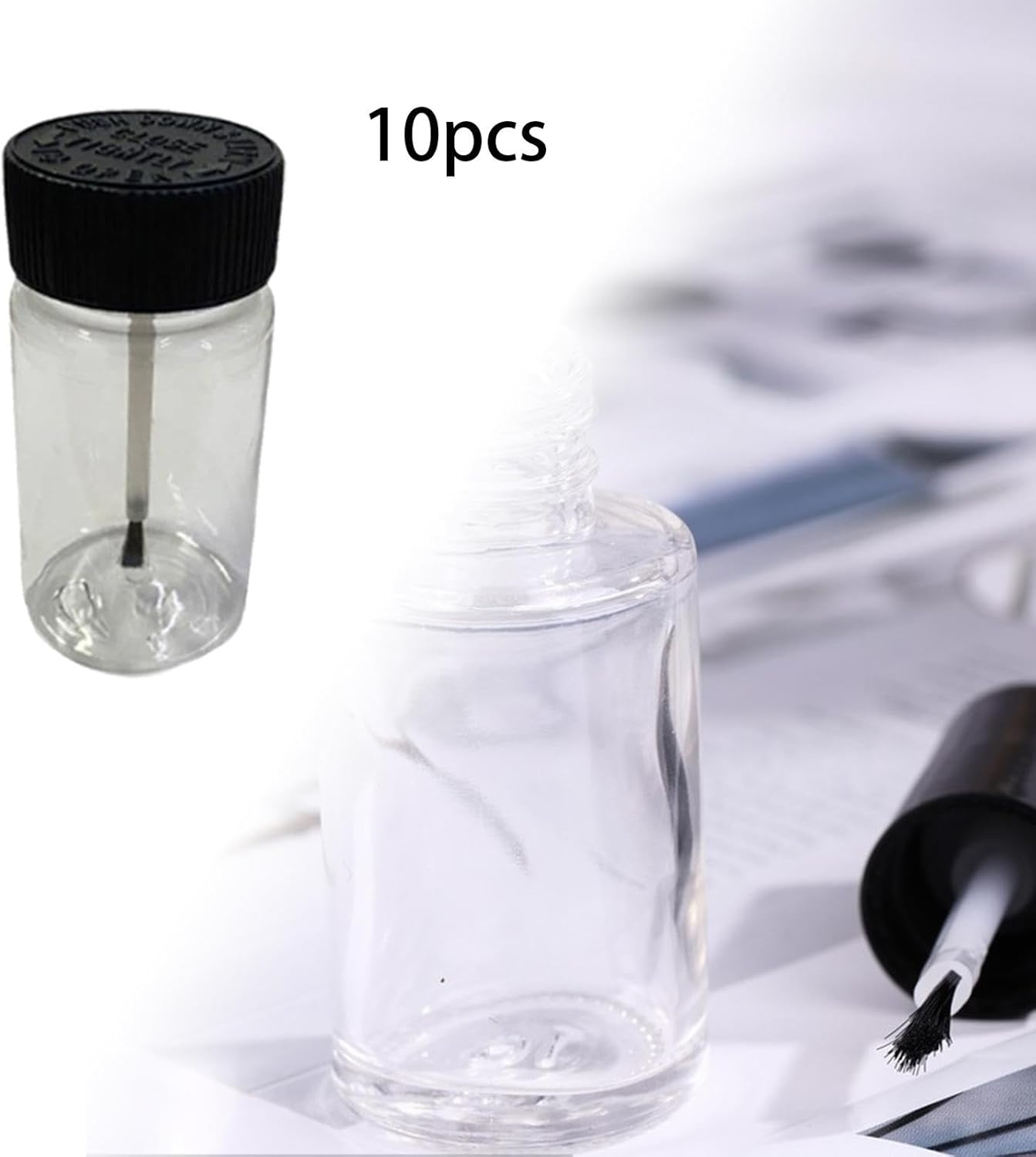 10X Paint Touch up Bottle Empty Touch up Paint Bottles 2 Oz Fluid Capacity with Brush and Lid Leftover Paint Containers