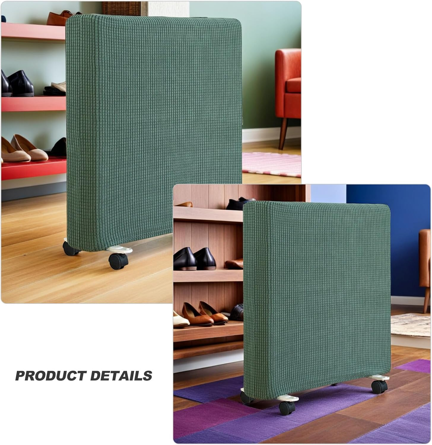 SEWACC Washable Protective Heater Cover for Radiators and Indoor Space Heaters Breathable Dustproof Dust Cover with Air Permeability for Home Office Hotel Use Matcha Green Large image number 3