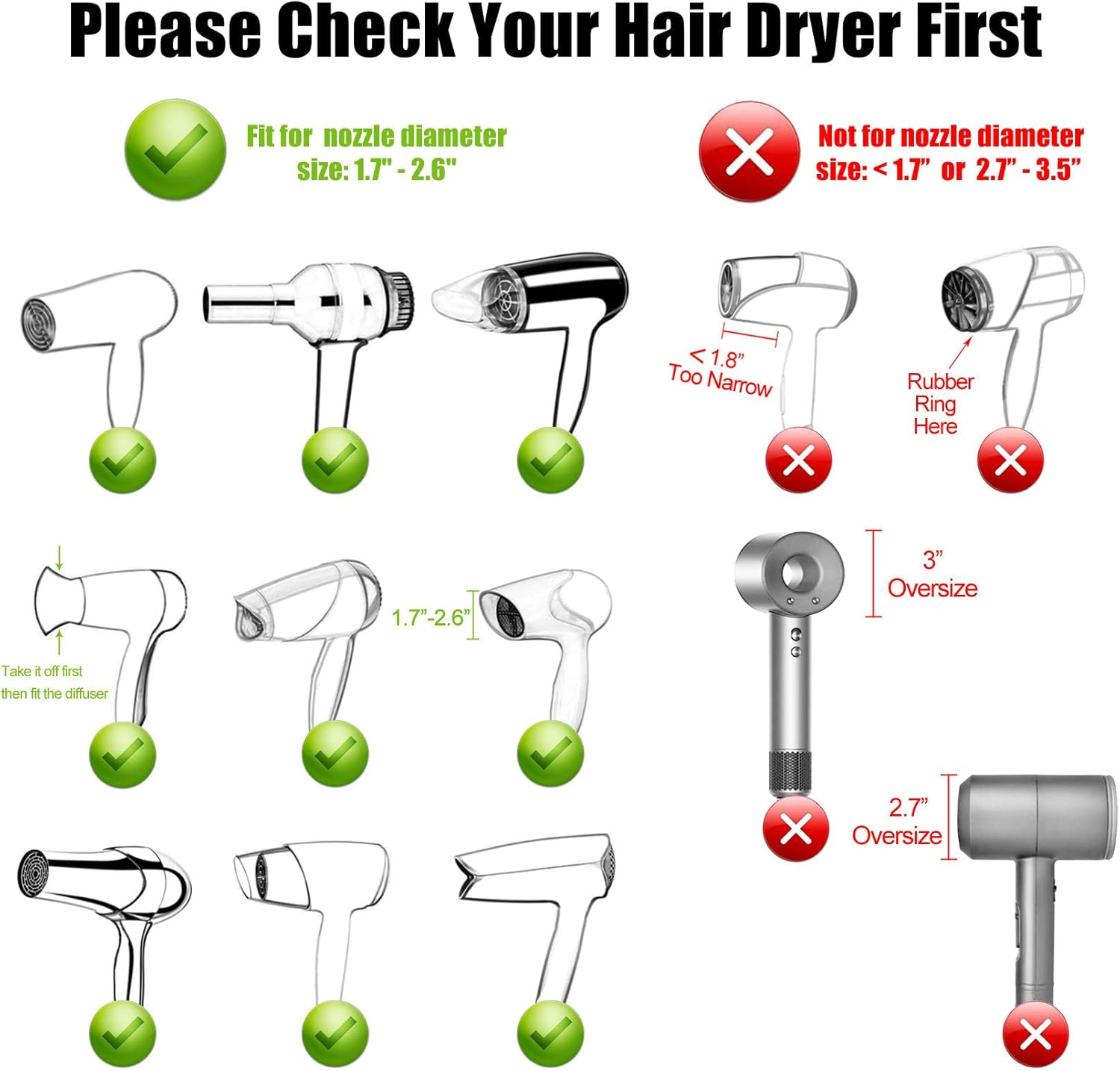 Hairizone Universal Hair Diffuser Adaptable for Blow Dryers with D-1.7-Inch to 2.6-Inch for Curly or Wavy Hair, Pink - Light Blue image number 5